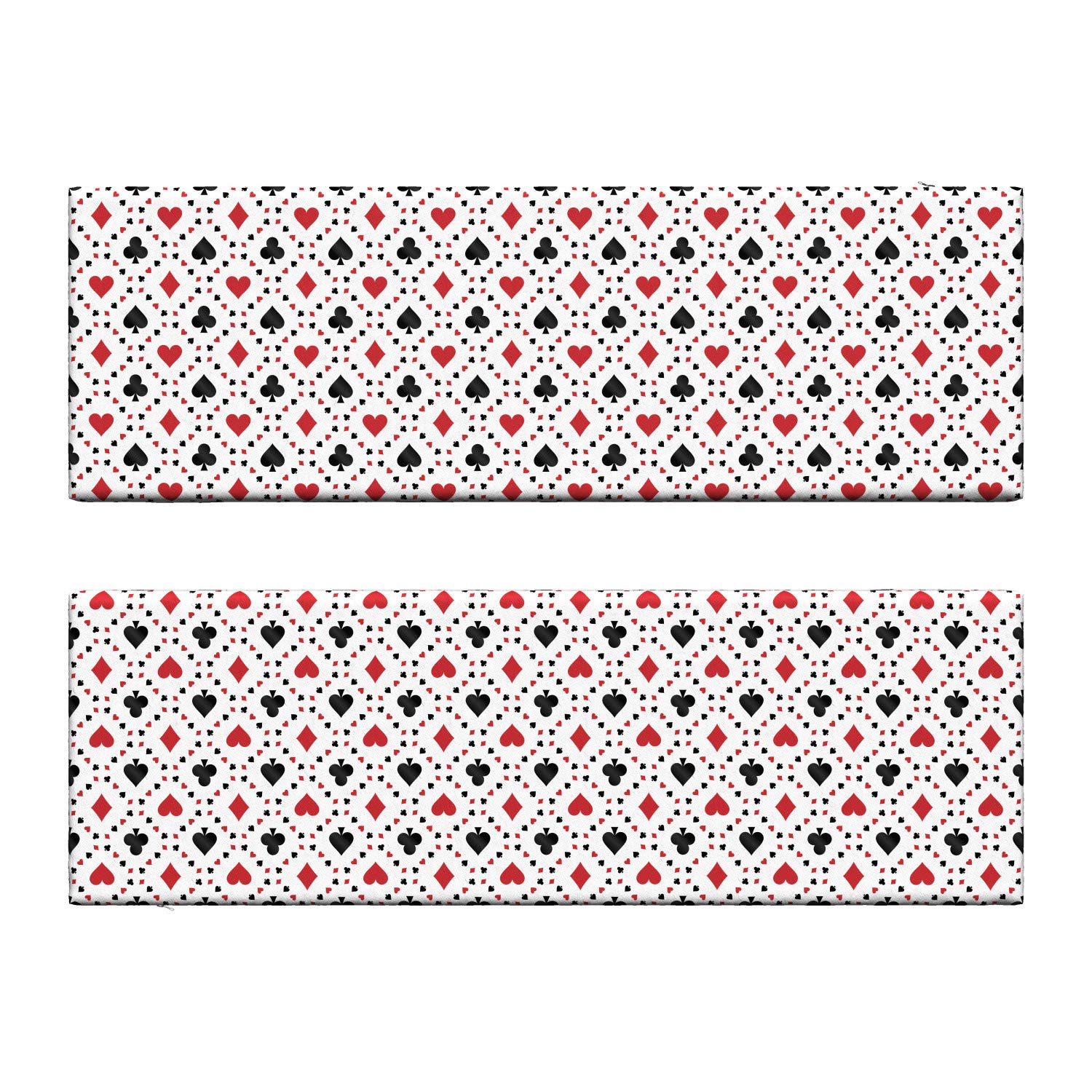 Ambesonne Casino Bench Cushion Set of 2 - Poker Card Design Foam Seat Cushions with Decorative Cover, 45