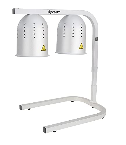 Koval HL-2 500W Commercial Heat Lamp Food Warmer - Aluminum Housing with 2 Bulbs for Restaurants, Buffets & Catering