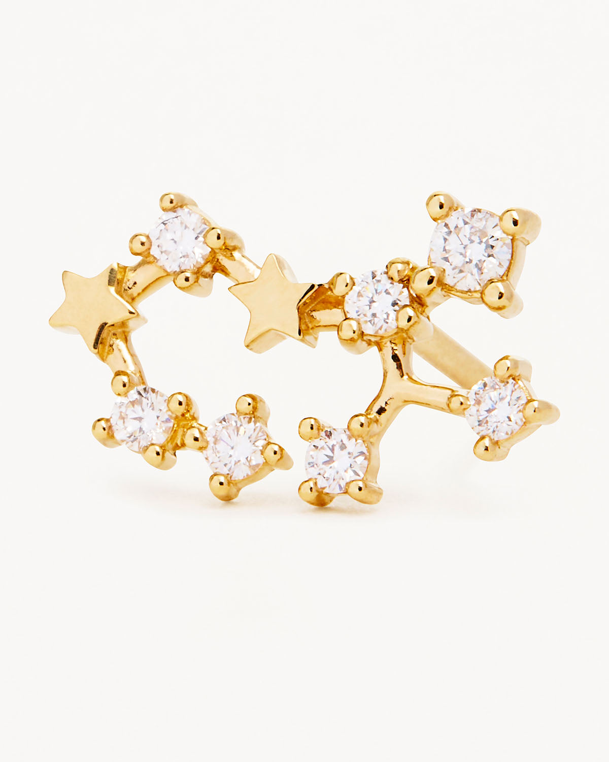 14K Solid Gold Starry Night Zodiac Constellation Diamond Stud Earrings - Sagittarius Horoscope Jewelry for Women | Perfect Gift for Birthday, Anniversary & Special Occasions