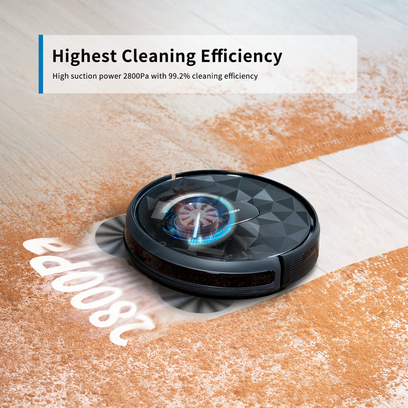 Airrobo P20 Robot Vacuum Cleaner with Smart Mapping, 2000Pa Strong Suction, Self-Charging - Perfect for Hardwood Floors & Pet Hair Cleaning in Large Homes