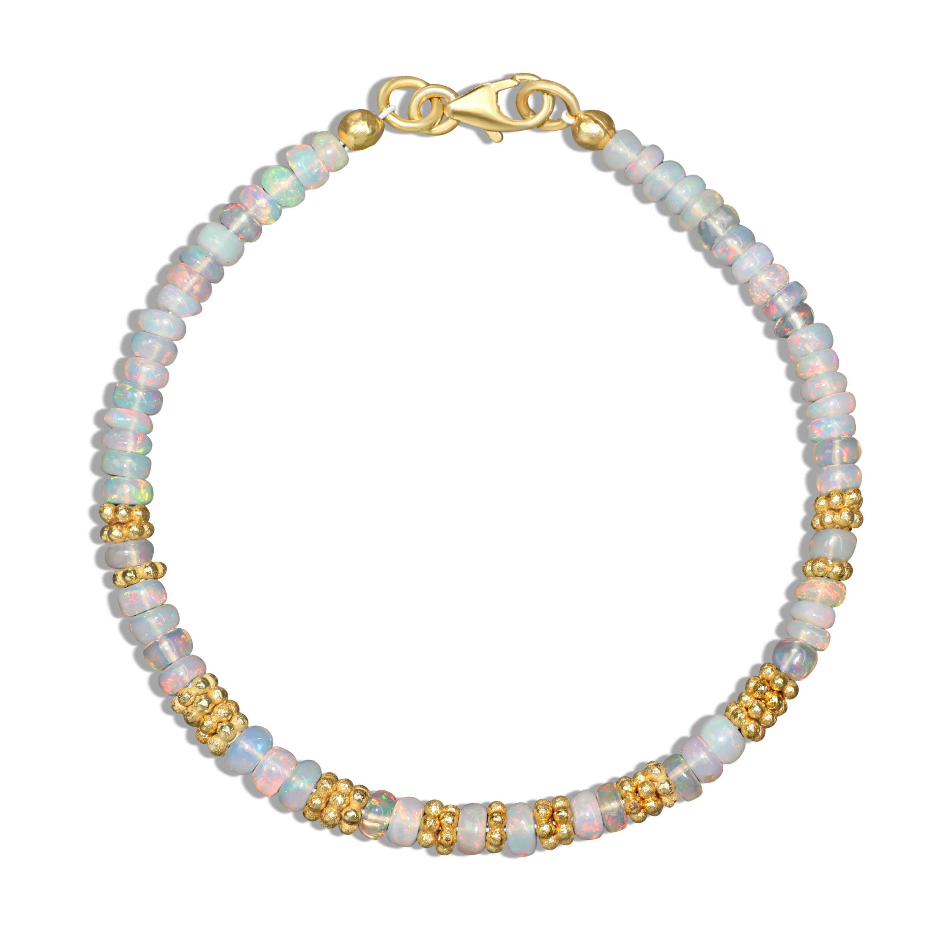 Multifire White Opal Beaded Bracelet for Women - Elegant Adjustable Separator Bracelet for Boho, Wedding & Everyday Wear