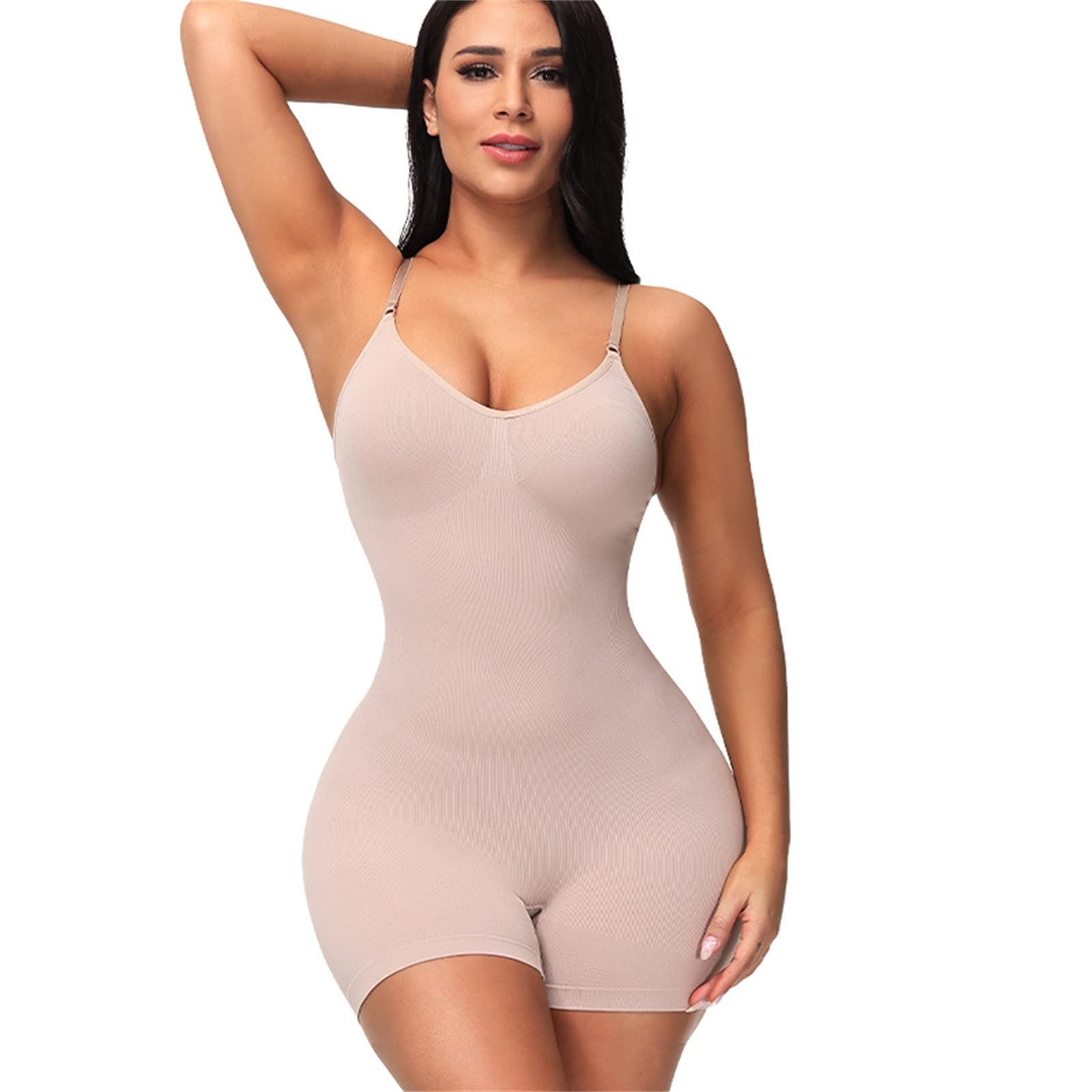MAYW Women's Shapewear Bodysuit - Tummy Control Waist Trainer, High Waist Slimming Underwear for Belly Fat & Body Shaping - Sexy Black One-Piece Shapewear for Workout, Evening Wear & Everyday Use