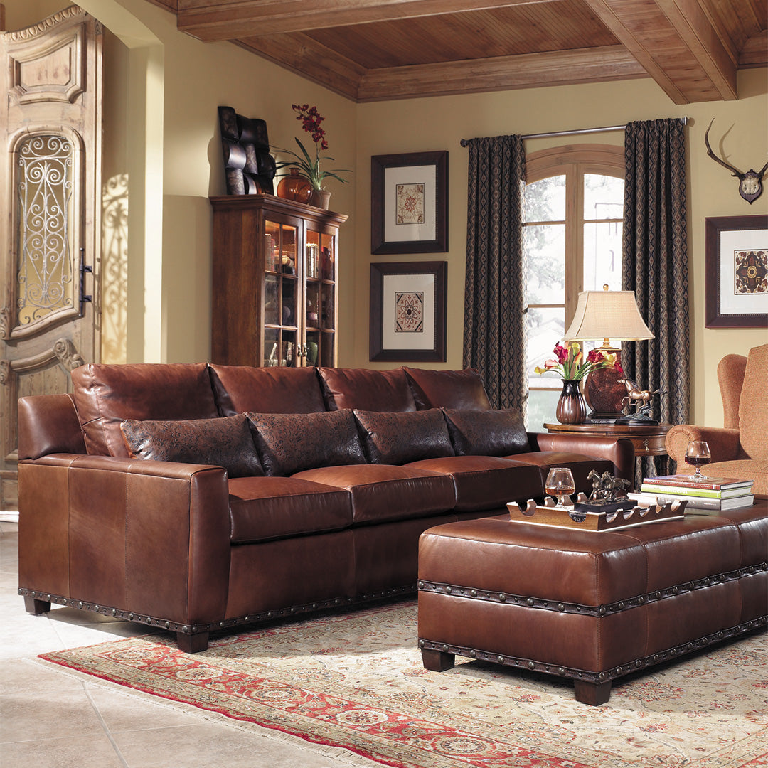 Premium Genuine Leather Monterey Sofa - Modern Luxury Living Room Furniture for Home & Office Comfort