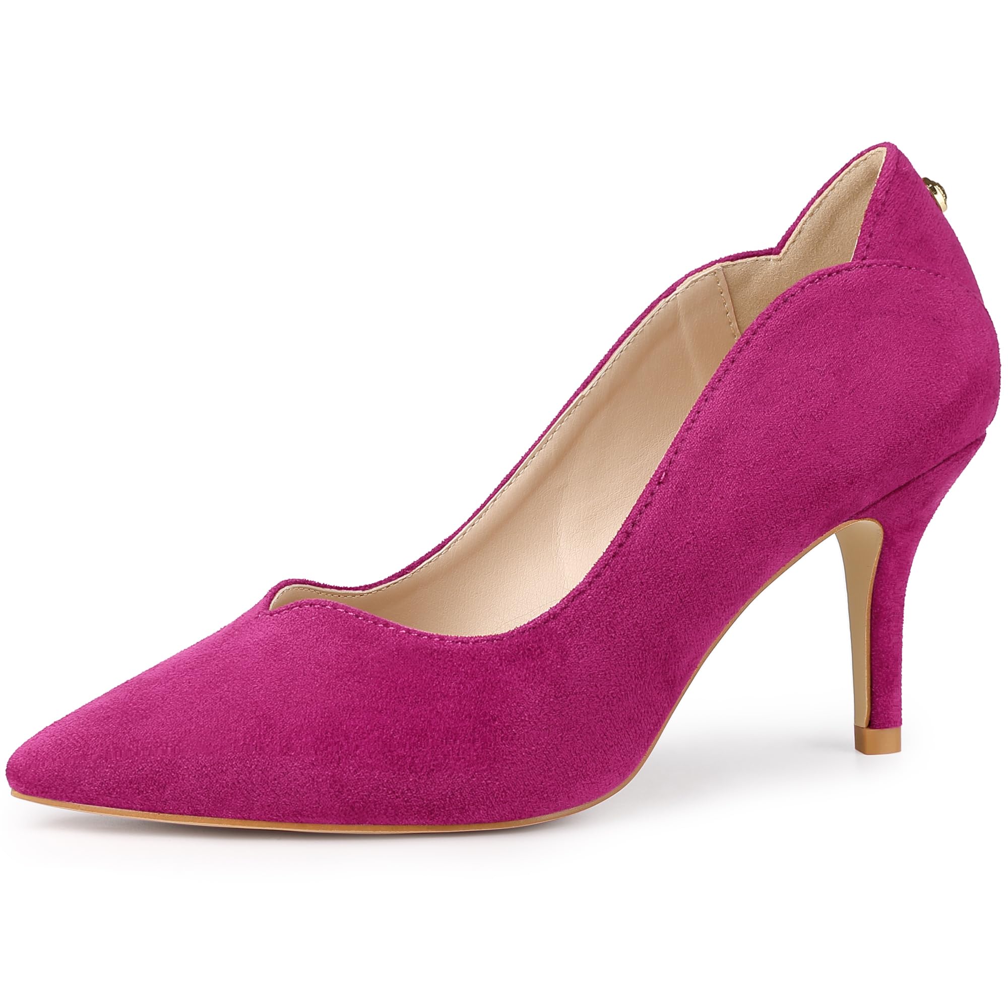 Allegra K Women's Pointed Toe Stiletto Heels - Comfortable Pull On Pumps for Work, Party & Evening Wear - Dress Shoes for Women
