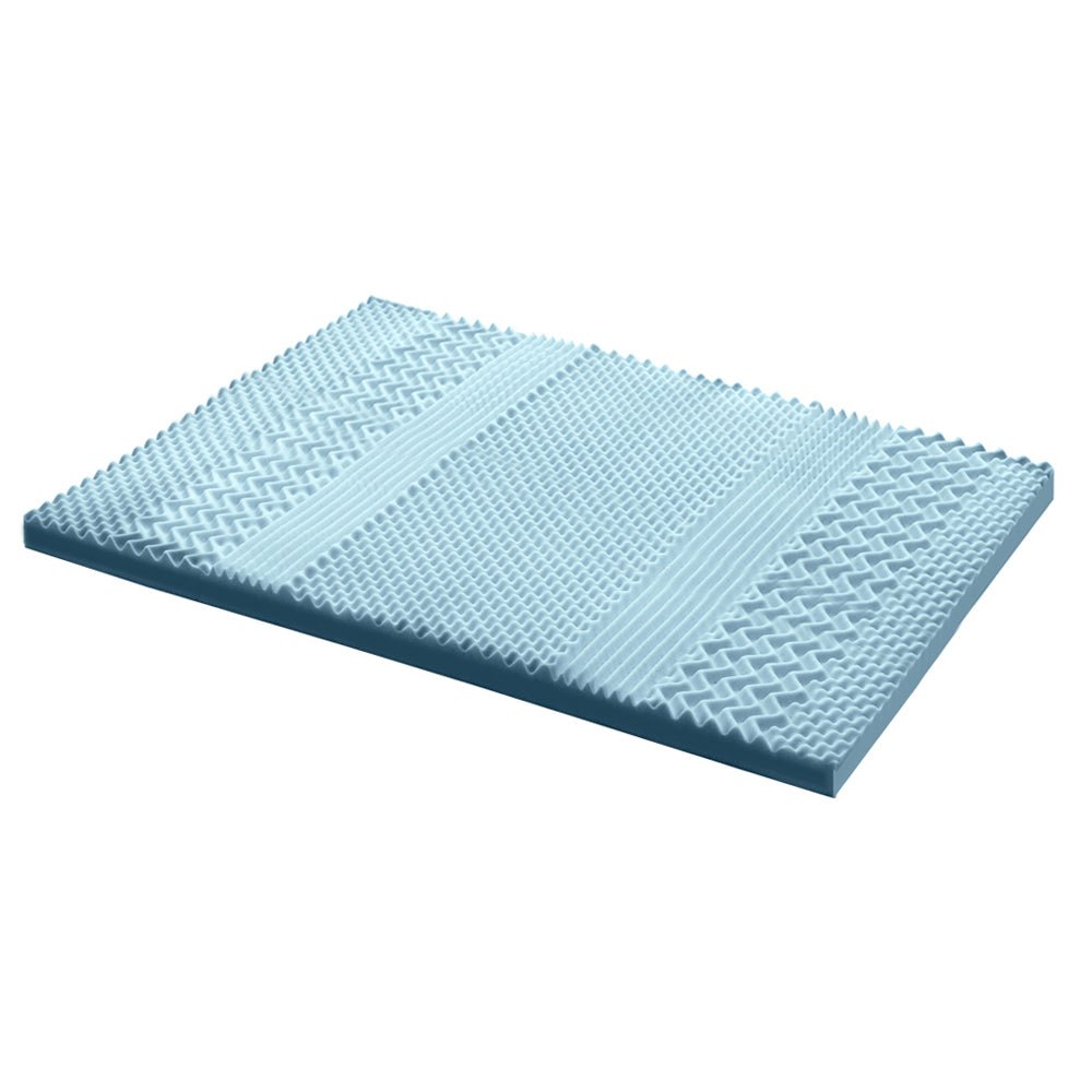7-Zone Cool Gel Memory Foam Mattress Topper with Breathable Bamboo Cover - 8cm Thick Double Size for Back Pain Relief & Pressure Relief - Perfect for Hot Sleepers, Bedroom Upgrade & Guest Room Comfort