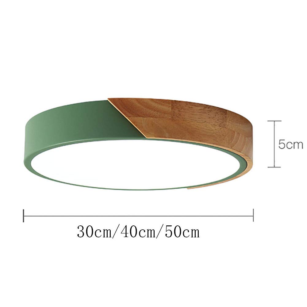 Modern Round Bedroom Lamps - Nordic Green LED Nightstand Lights, Ultra-Thin Ceiling Fixtures for Living Room & Bedside - Energy Efficient Lighting for Cozy Home Decor