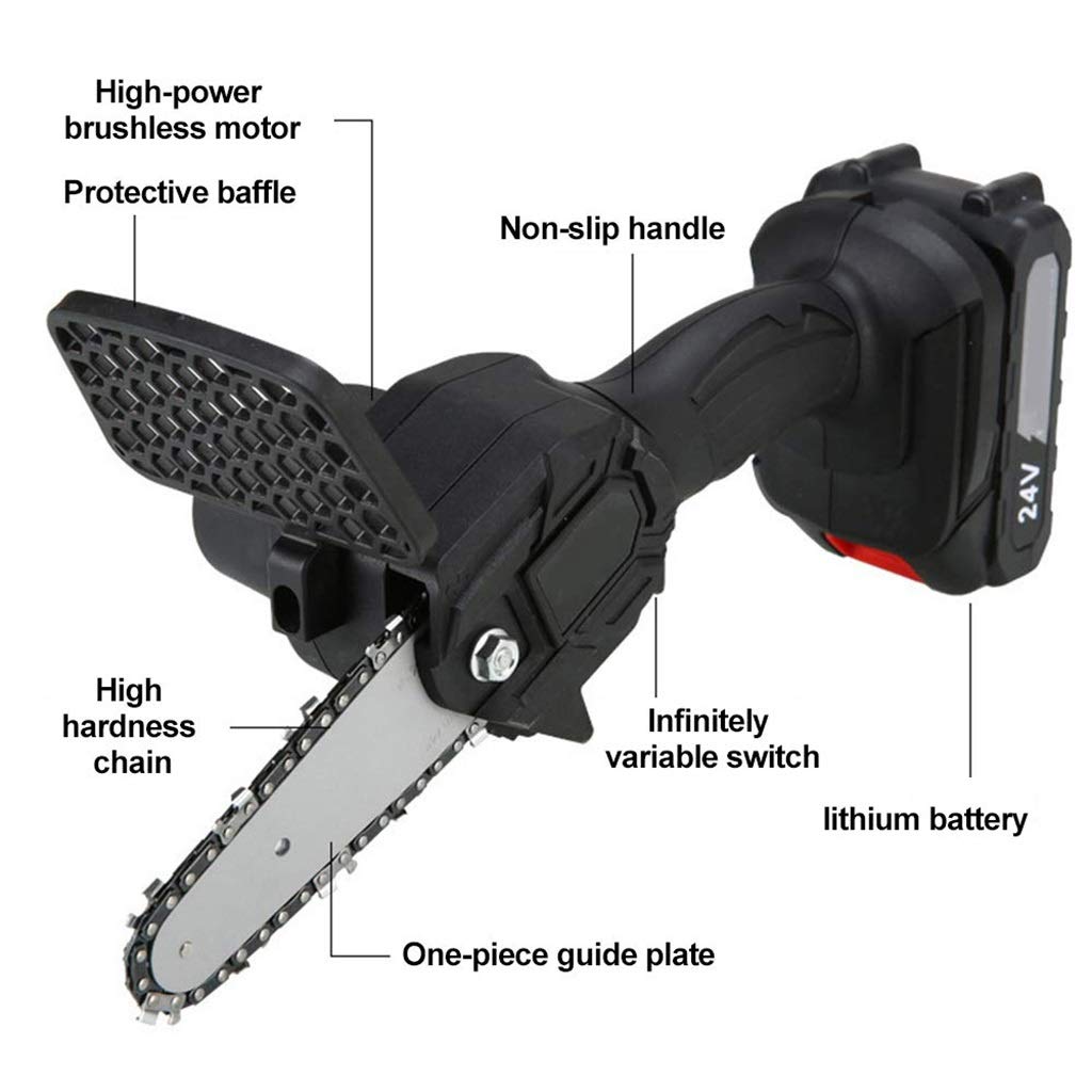 24V Cordless Electric Chainsaw - Lightweight & Portable Pruning Shears with Battery & Charger Included | Perfect for Tree Trimming, Gardening, and DIY Landscaping Projects