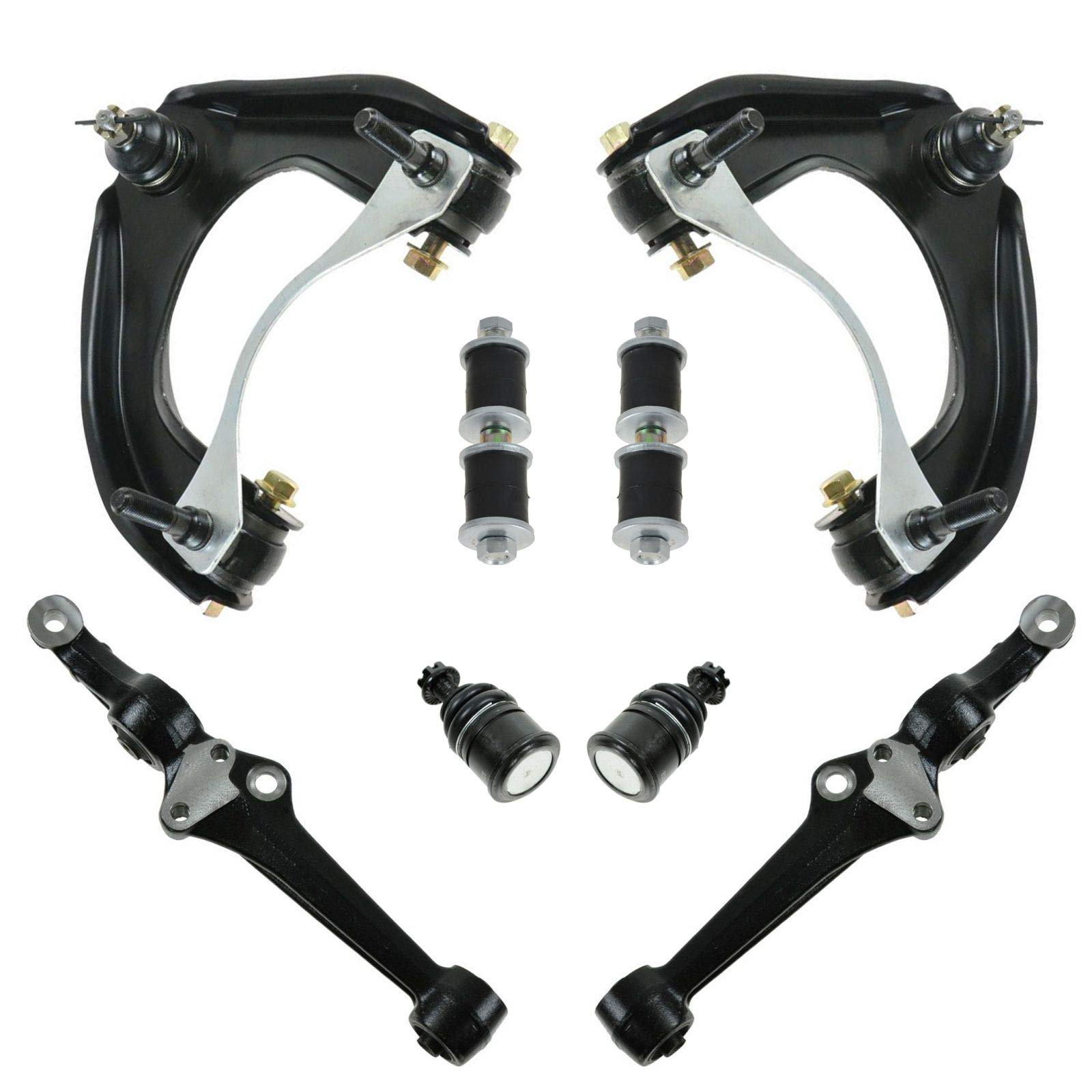 TRQ Front Suspension Kit with Ball Joint, Control Arm, and Sway Bar Stabilizer Link - Compatible with 1988-1991 Honda Civic & CRX - Perfect for Smooth Ride and Enhanced Vehicle Stability