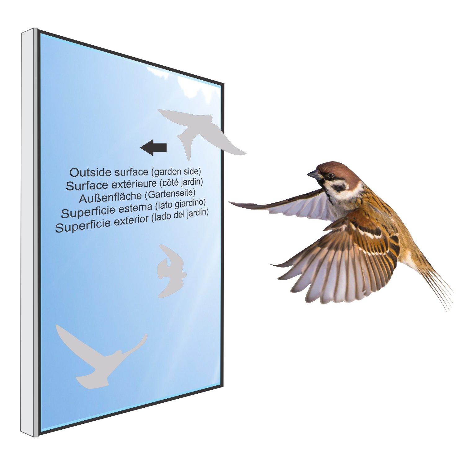 Anti-Collision Window Decals - 17 Bird Strike Prevention Stickers for Glass Windows (Light Grey) - Protect Birds from Window Collisions at Home, Office & Schools