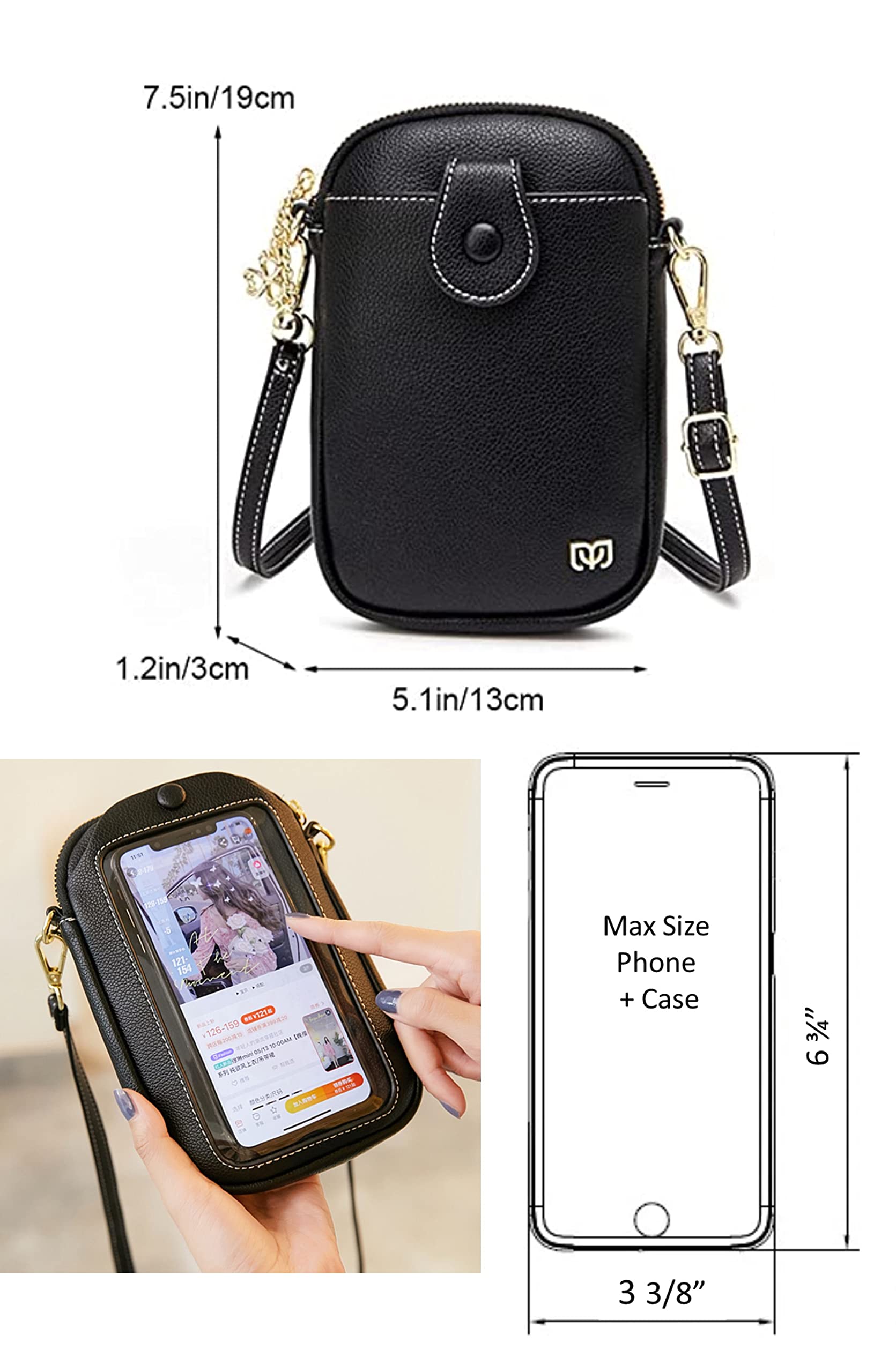 ASLANA Women's Touch Screen Phone Crossbody Bag - Small Vertical Handbag for iPhone & Android - Perfect for Shopping, Travel & Daily Use