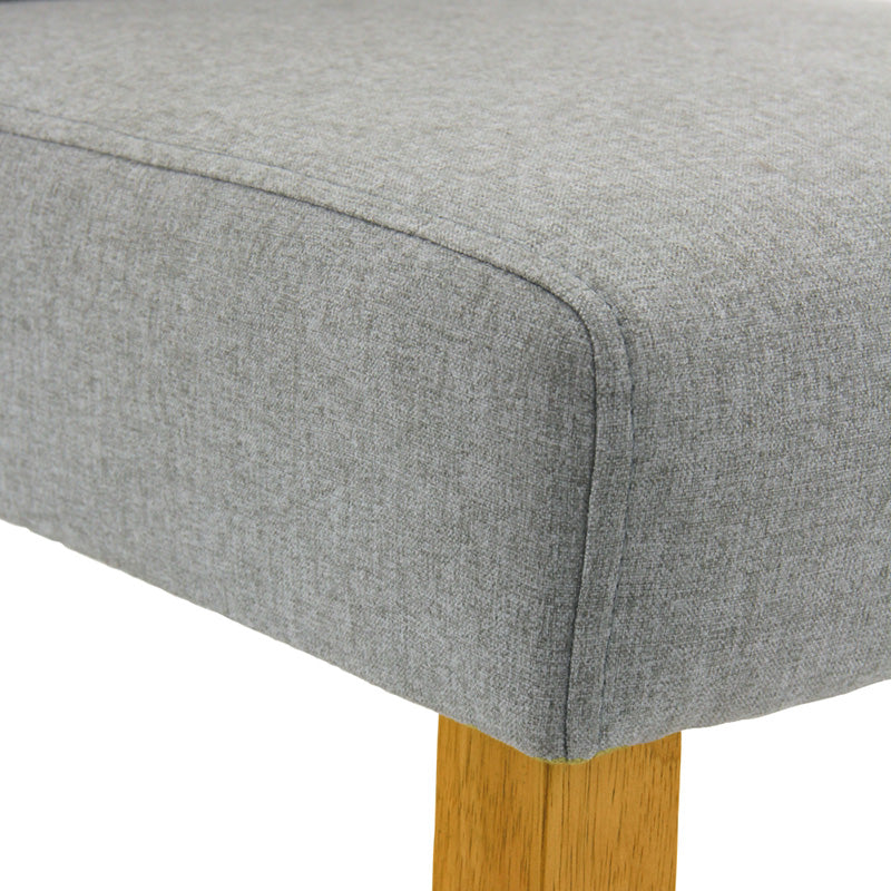 Ladee Modern Dining Chair - Solid Oak Wood with Silver Metal Legs - Perfect for Kitchen, Dining Room, and Office Spaces
