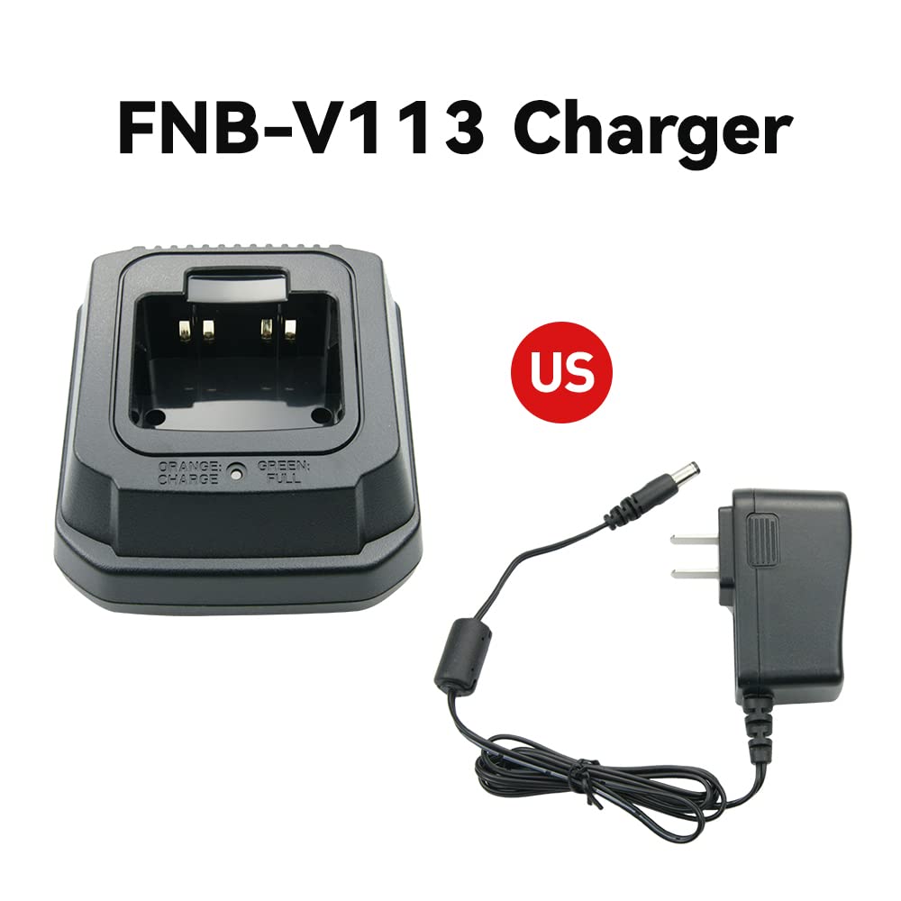 Yaesu/Vertex VX-450 VX-451 VX-454 VX-459 Two-Way Radio Rapid Battery Charger Base - FNB-V113Li Replacement Charger for Professional & Emergency Communication Devices
