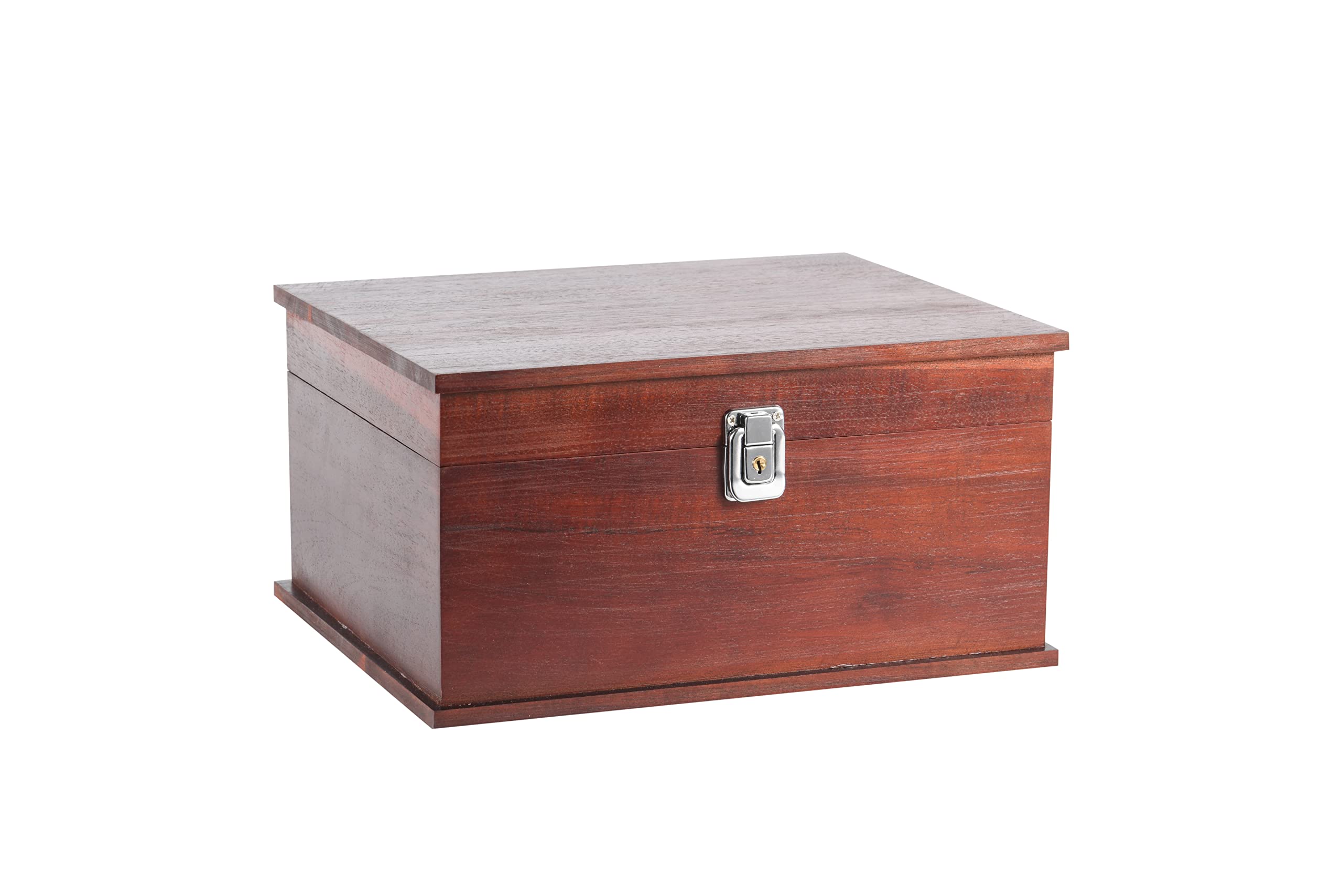 Premium Acacia Wood Keepsake Box with Hinged Lid & Lock - Handcrafted Decorative Storage Box for Jewelry, Toys & Mementos - Perfect for Home Décor, Wedding Gifts & Memory Preservation
