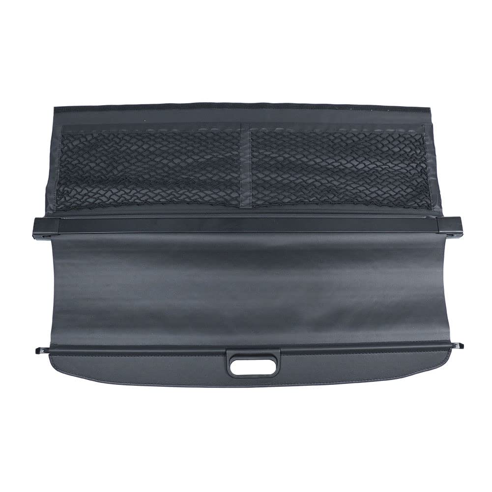Marretoo Retractable Cargo Cover for Smart ForTwo 2016-2018 | Black Trunk Security Shield with Extra Storage Net | Perfect for Road Trips, Grocery Hauling & Vehicle Protection