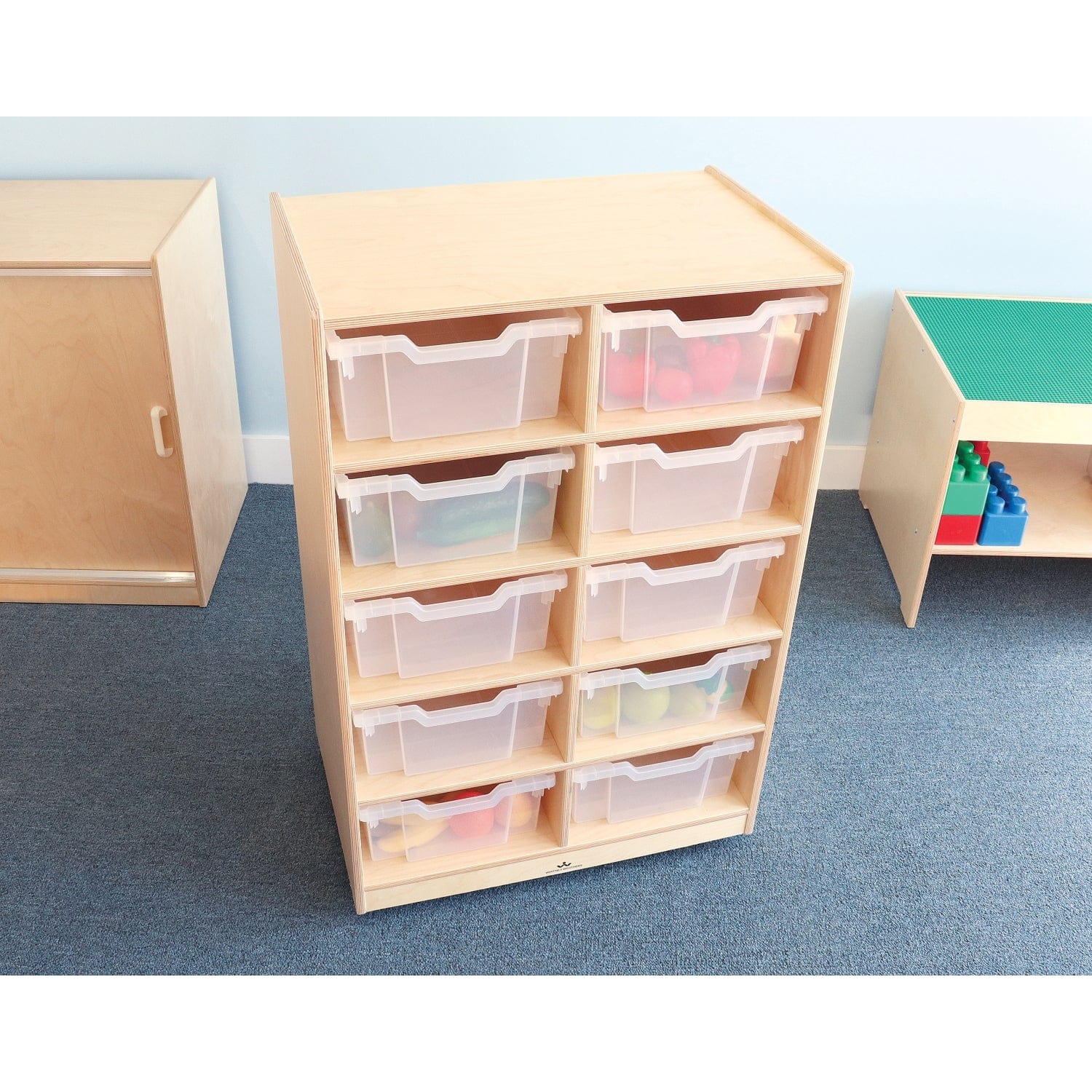 10-Cubby Mobile Tray Storage Cabinet - Rolling Organizer for Classroom, Office, or Playroom - Perfect for School Supplies, Toys, and Craft Storage