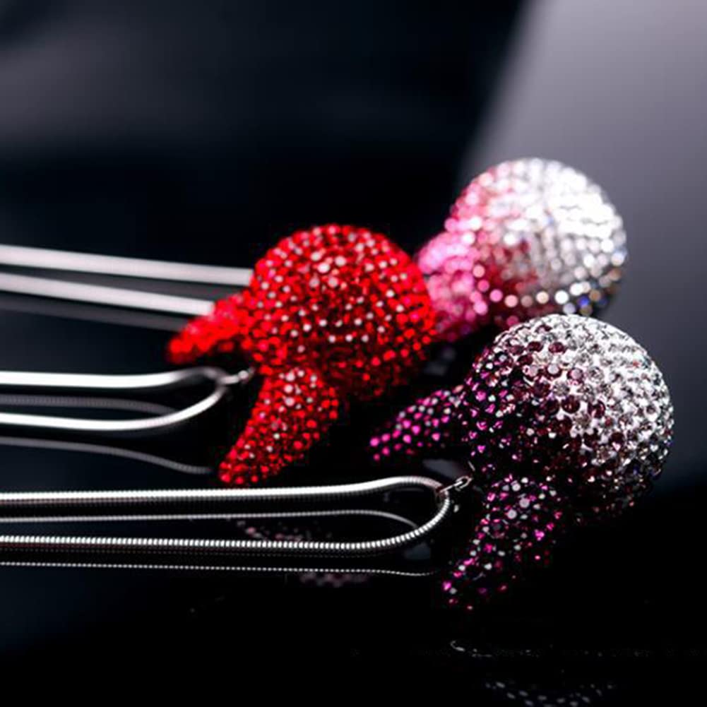 Diamond Car Rearview Mirror Pendant - Zcargel Bling Bling Crystal Car Horn Head Devil Pendant - Creative Interior Jewelry for Home, Office, Bedroom, Living Room, and Car Decoration