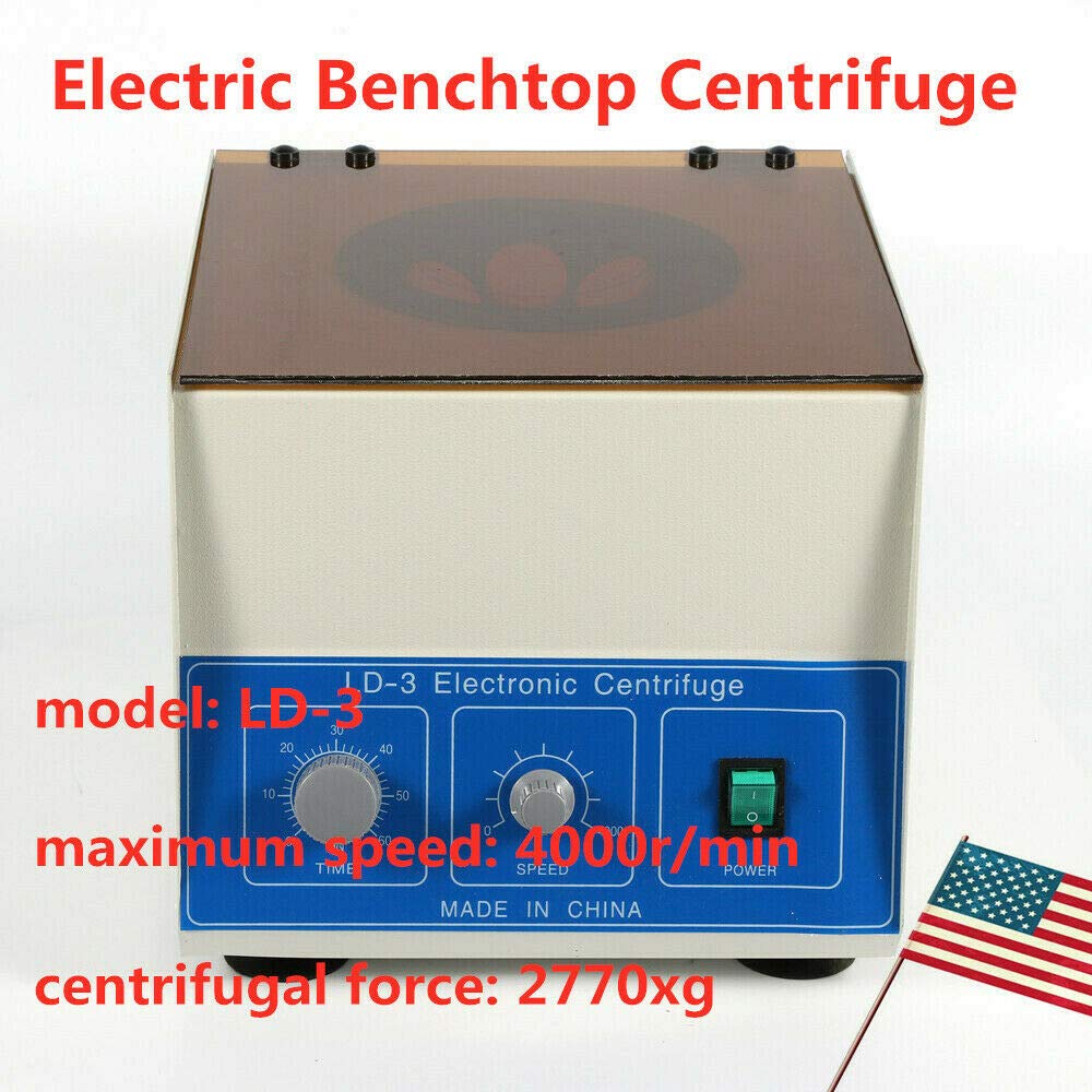LD-3 Electric Benchtop Centrifuge Machine - 6 x 50ml Large Capacity, 4000 RPM - Fast US Shipping - Ideal for Lab, Medical, and Research Applications