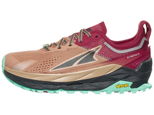 ALTRA Women's Olympus 5 Trail Running Shoes - Brown/Red - Lightweight Hiking & Outdoor Adventure Footwear for Women
