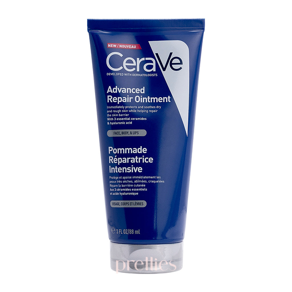 CeraVe Advanced Repair Ointment for Face, Body & Lips - 3.1oz (88ml) - Dry Skin Moisturizer with Ceramides & Hyaluronic Acid - Fragrance Free Healing Cream for Eczema & Cracked Skin - Perfect for Night Care & Winter Protection