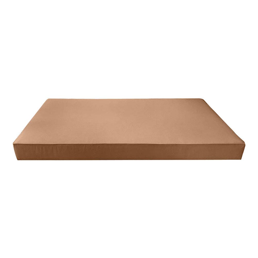 Prolinemax Outdoor Style Queen Size Daybed Mattress Cover with Piped Trim & Bolster Pillow - Fitted Sheet AD104 - Perfect for Patio, Sunroom & Guest Room Decor