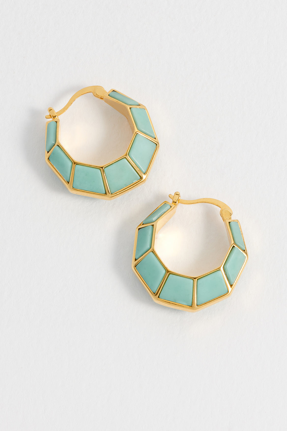 Octagon Hinge Hoop Earrings for Women - Sterling Silver Geometric Dangle Earrings - Trendy Statement Jewelry for Party, Wedding & Everyday Wear