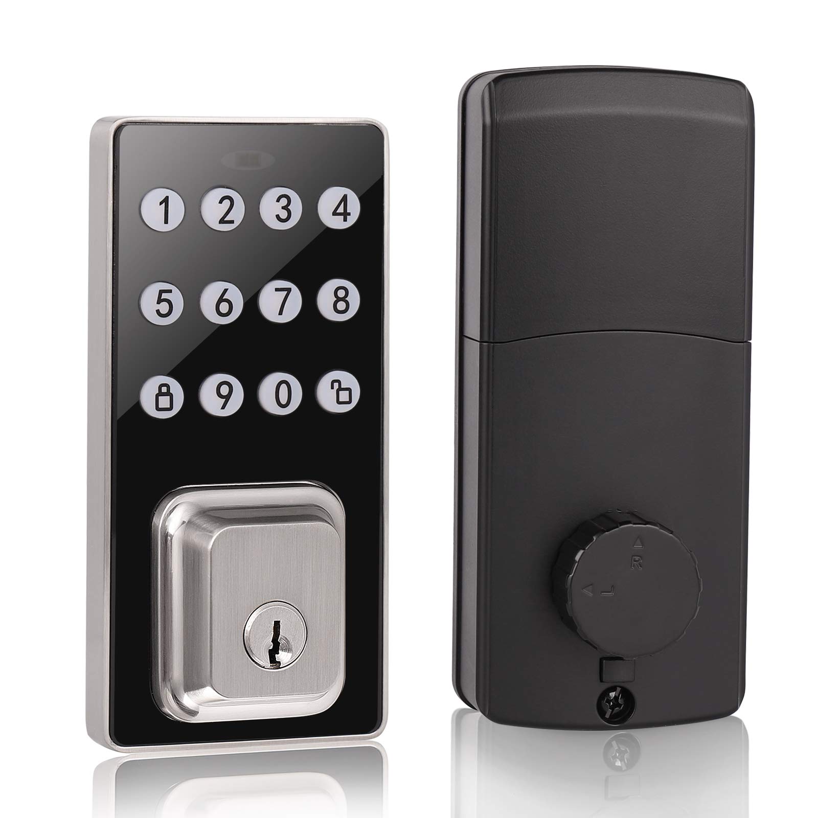 Probrico Smart Keyless Entry Door Lock - Keypad Deadbolt with 100 User Codes, 1-Touch Motorized Locking, Easy Installation & Programming in Satin Nickel Finish | Secure Your Home, Office or Rental Property