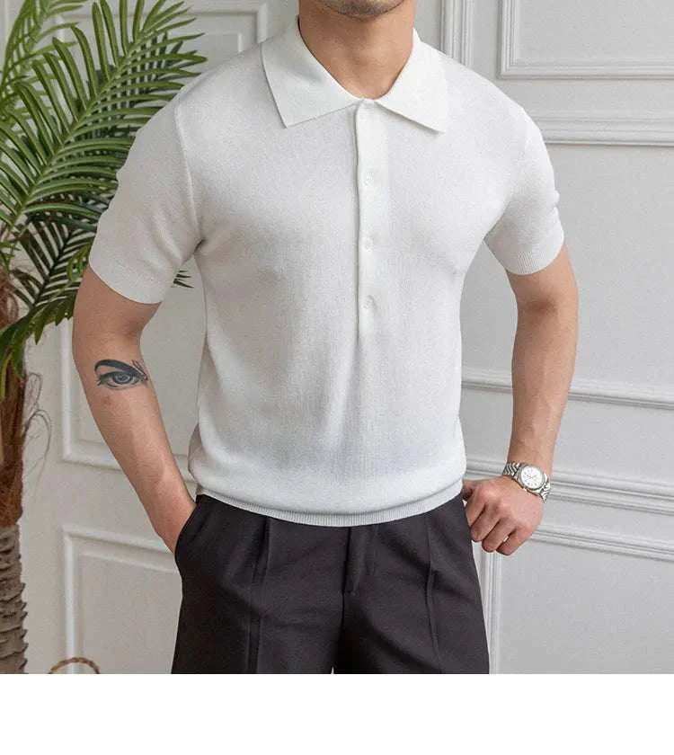 Premium British Polo Shirt for Men - Classic Casual Cotton Knit Top for Golf, Work & Everyday Wear