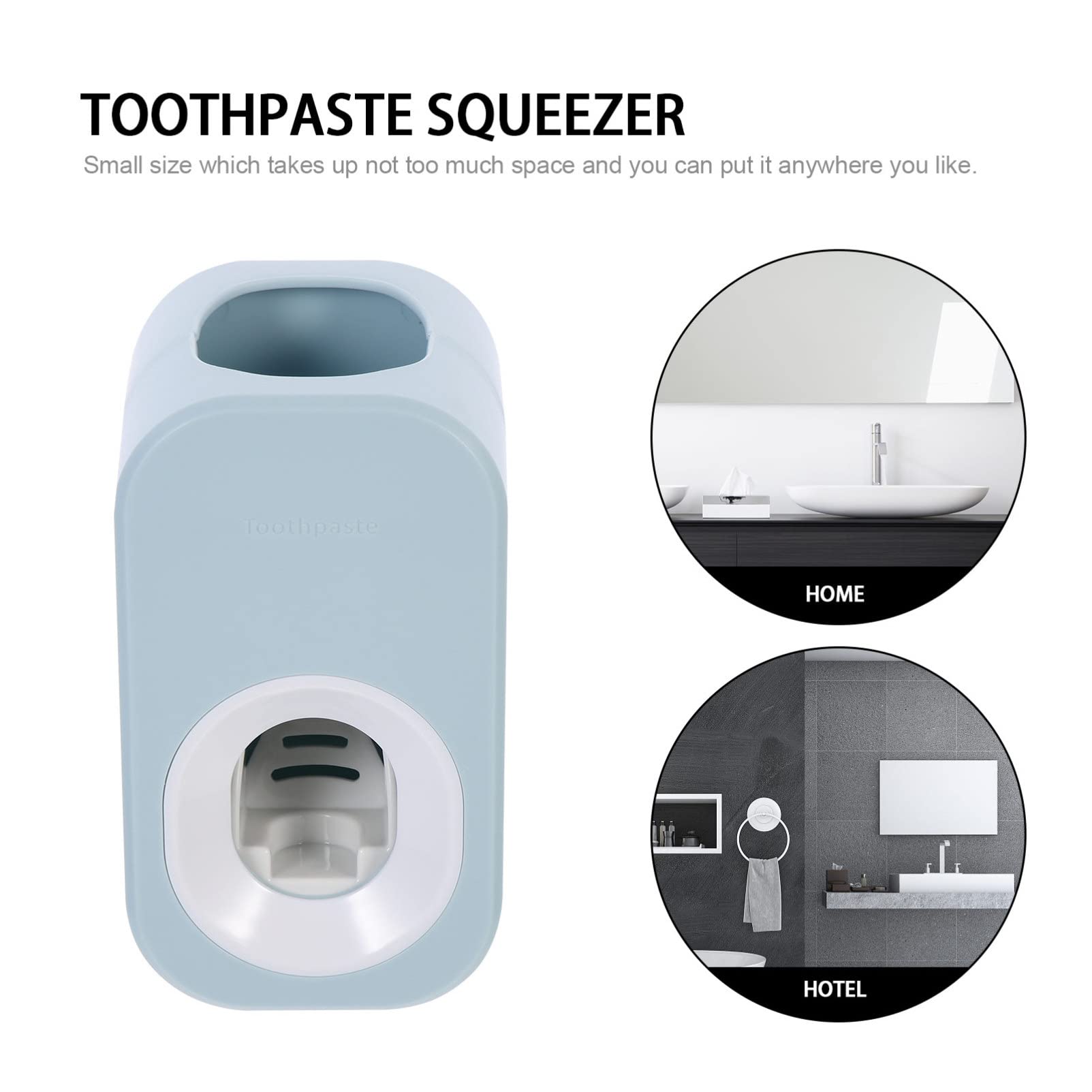 Automatic Toothpaste Dispenser Wall Mounted - Cabilock Plastic Toothpaste Squeezer & Toothbrush Holder Set for Bathroom | Space-Saving Bathroom Organizer, Perfect for Small Spaces & Family Use