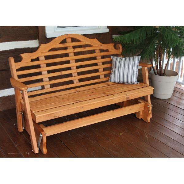 A & L Furniture Cedar Marlboro Glider - Solid Wood Rocking Chair with Padded Seat | Perfect for Nursery, Porch, or Living Room Relaxation