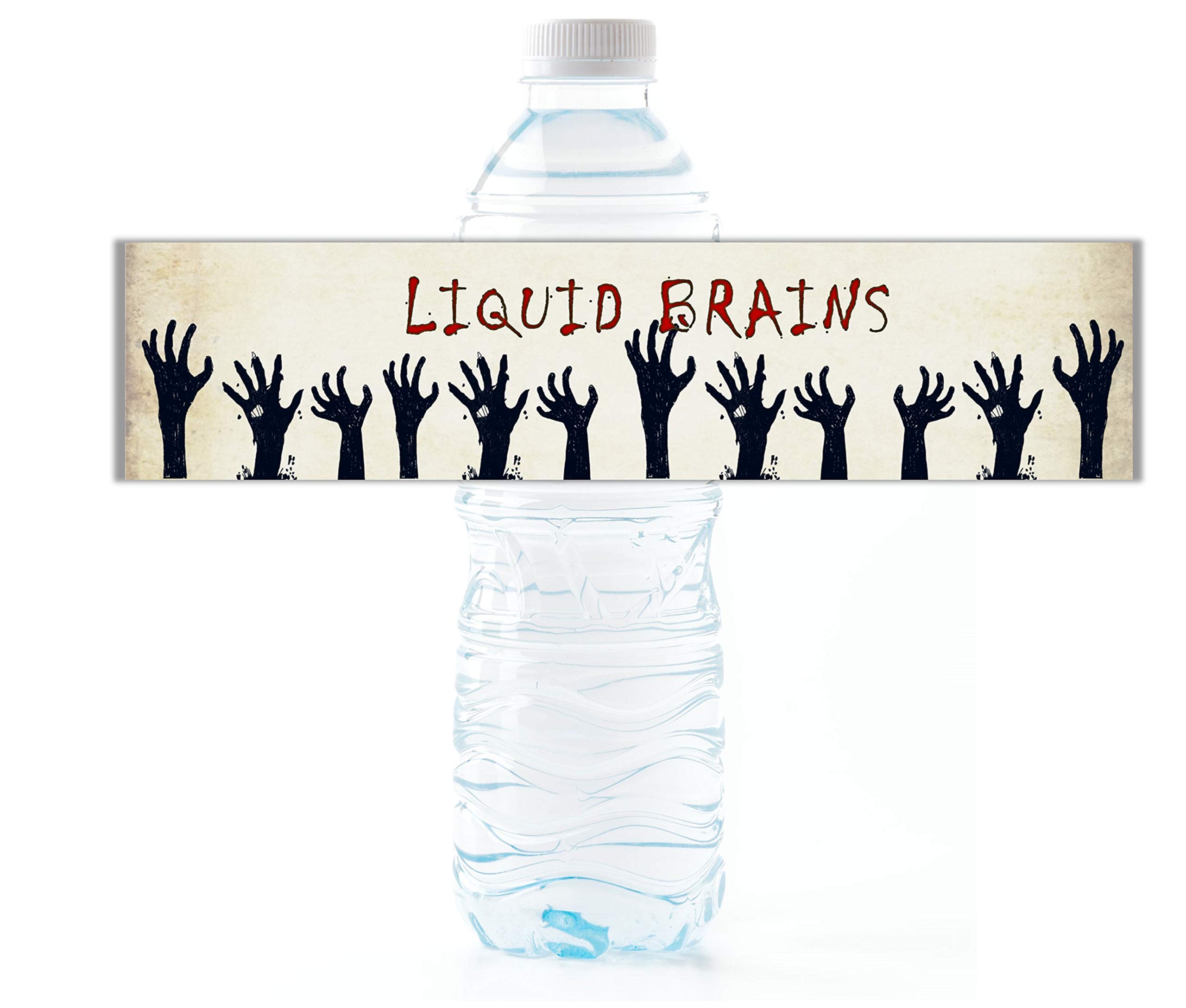 Halloween Water Bottle Labels - Personalized, Waterproof, Peel & Stick Wrappers - Pack of 25 with 5 Assorted Designs - Perfect for Halloween Parties, Trick or Treating, and School Events