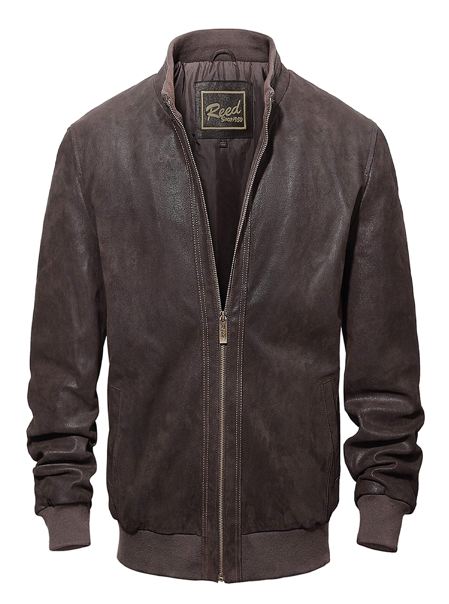 REED Men's Baseball Suede Leather Jacket – Imported Premium Quality for Casual Wear & Outdoor Sports