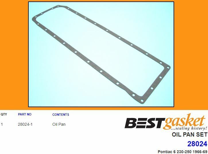 Pontiac 230 250 OHC 6 Cylinder Engine Oil Pan Gasket Set - Compatible with 1966 1967 1968 1969 Models - High-Quality Replacement Part for Classic Car Restoration & Engine Repair