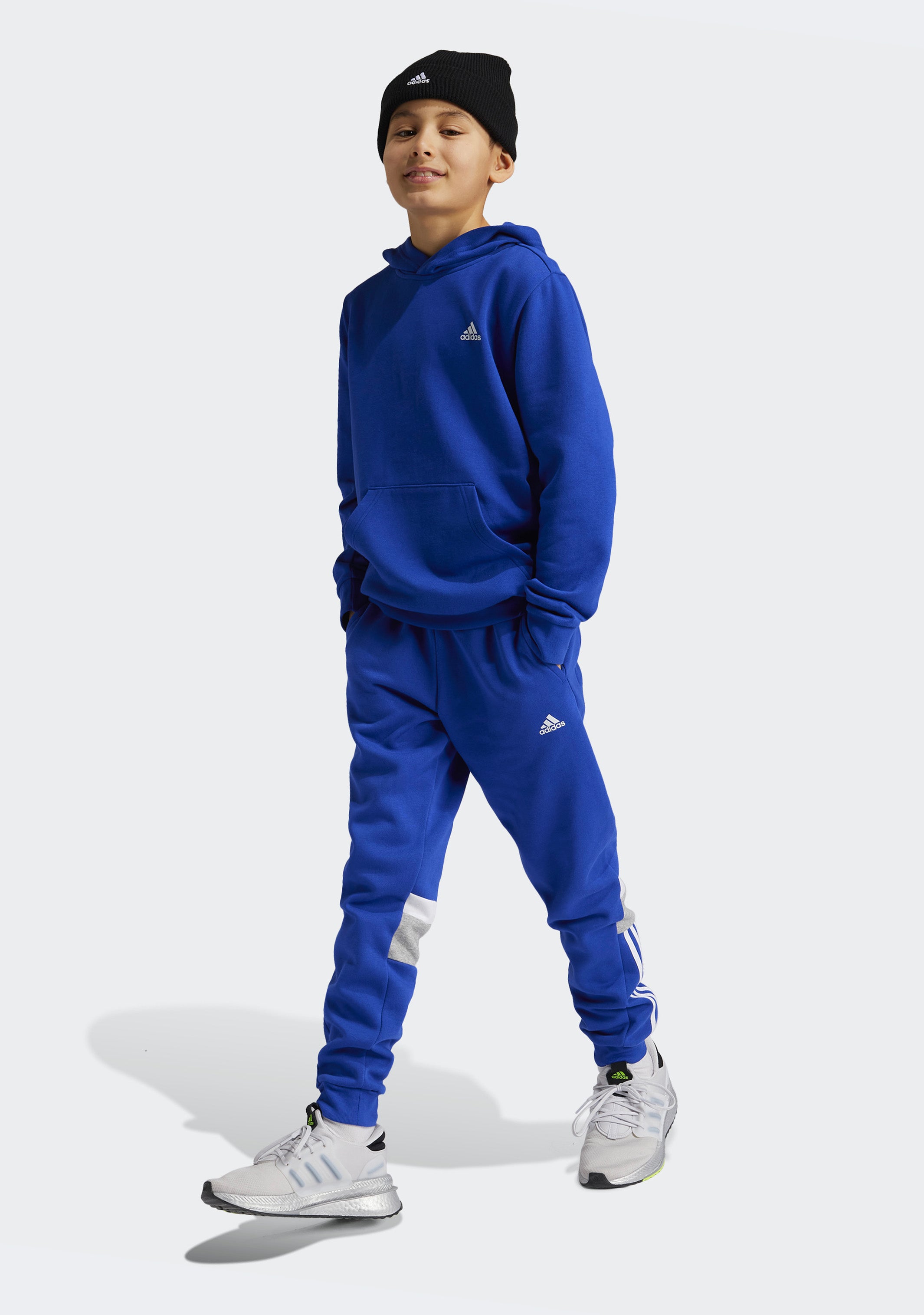 Adidas Kids' Essentials Small Logo Fleece Hoodie - Soft & Cozy Pullover for Boys & Girls | Perfect for School, Playdates & Outdoor Activities