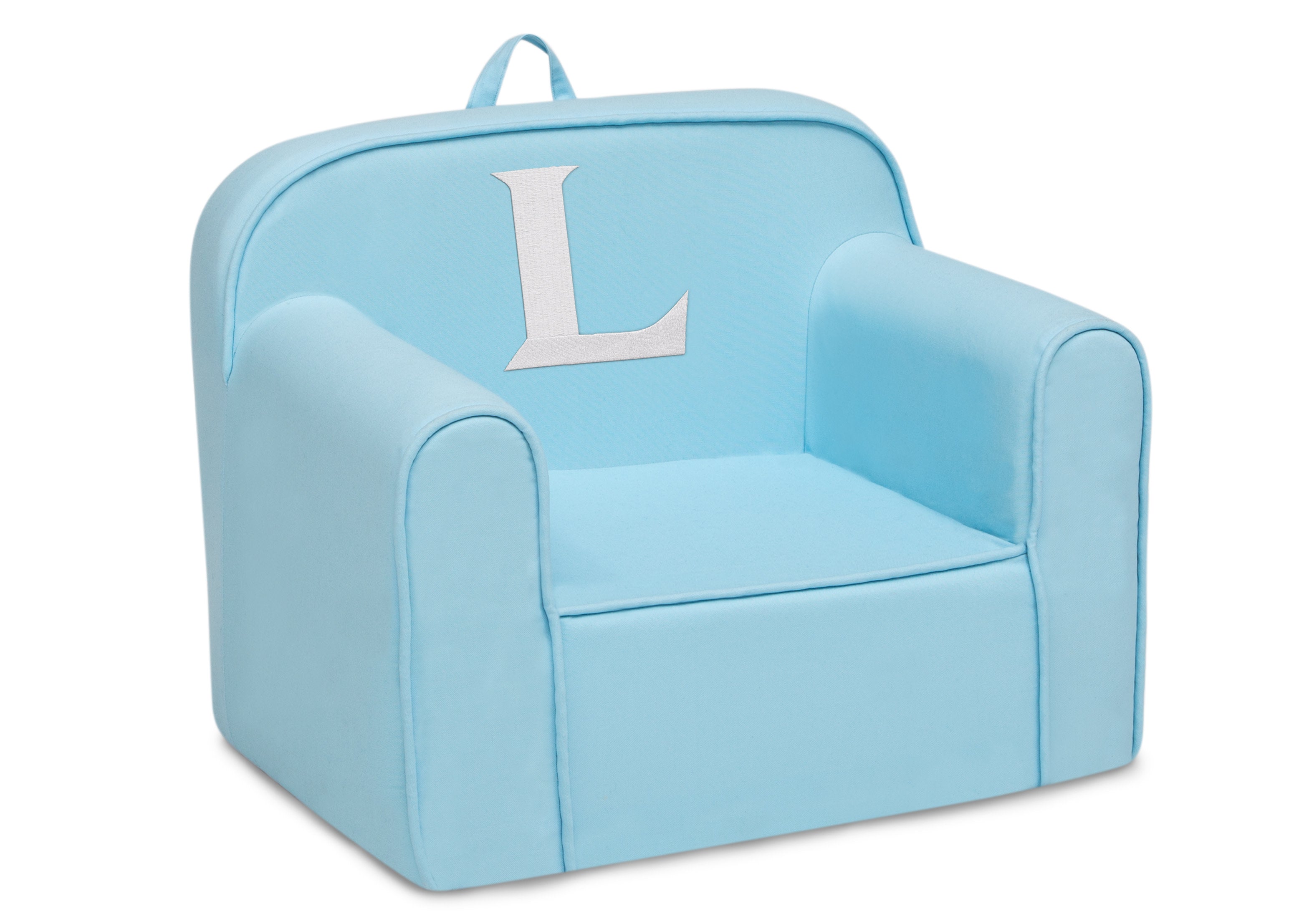 Personalized Monogram Light Blue Cozee Chair - Custom Plush Recliner for Living Room, Nursery & Office - Cozy Reading & Relaxation Seat
