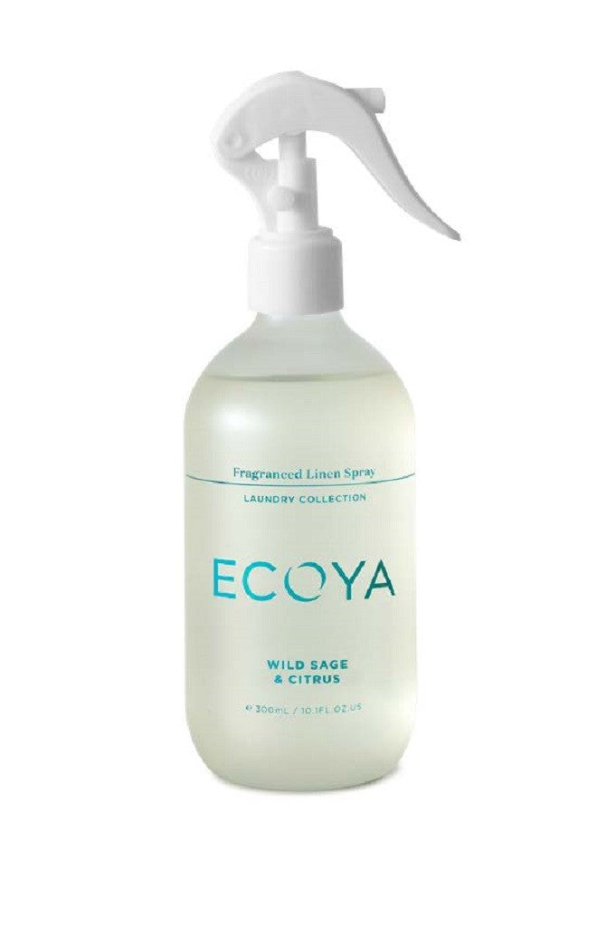 Ecoya Laundry Collection Linen Spray 300ml - Wild Sage & Citrus Scent | Fresh & Natural Fabric Refresher for Bedding, Towels & Clothes | Perfect for Home, Travel & Everyday Use