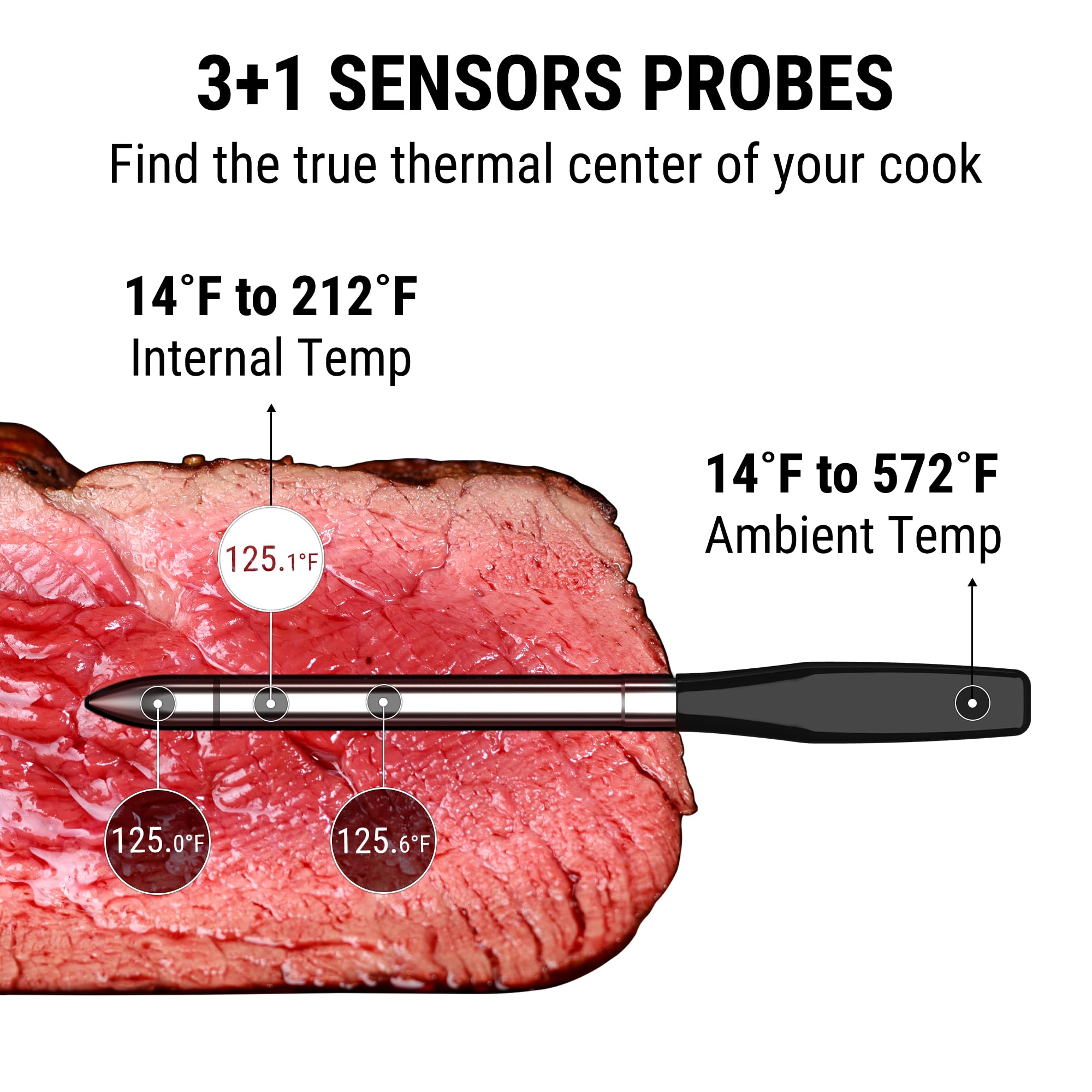 ThermoPro TempSpike Wireless Meat Thermometer with Bluetooth & WiFi - 1050°F Heat Resistant Detachable Probe for Grilling, BBQ, Smoking - Perfect for Steak, Turkey, Chicken, and Outdoor Cooking
