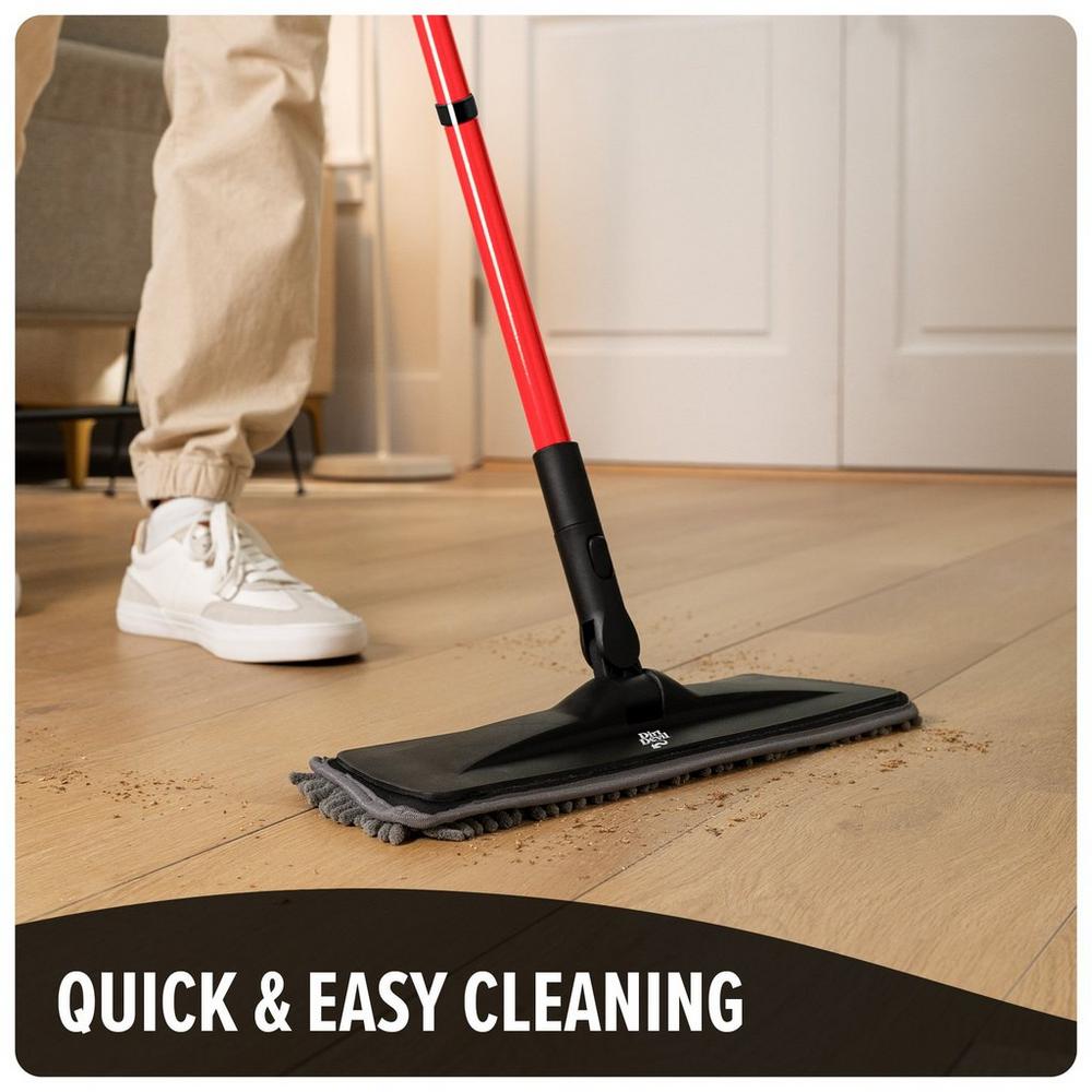 Premium Dust Mop with 2 Washable Dusting Pads - Microfiber Floor Cleaning System for Hardwood, Tile & Laminate Floors - Perfect for Home, Office & Pet Hair Removal