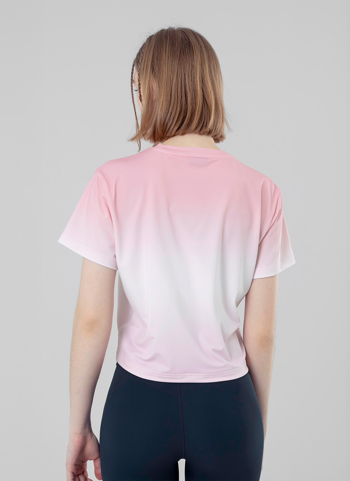 Trendy Ice Feather Gradation Crop Top Short Sleeve Shirt for Women - Perfect for Summer Outfits, Beach Vacations & Casual Wear