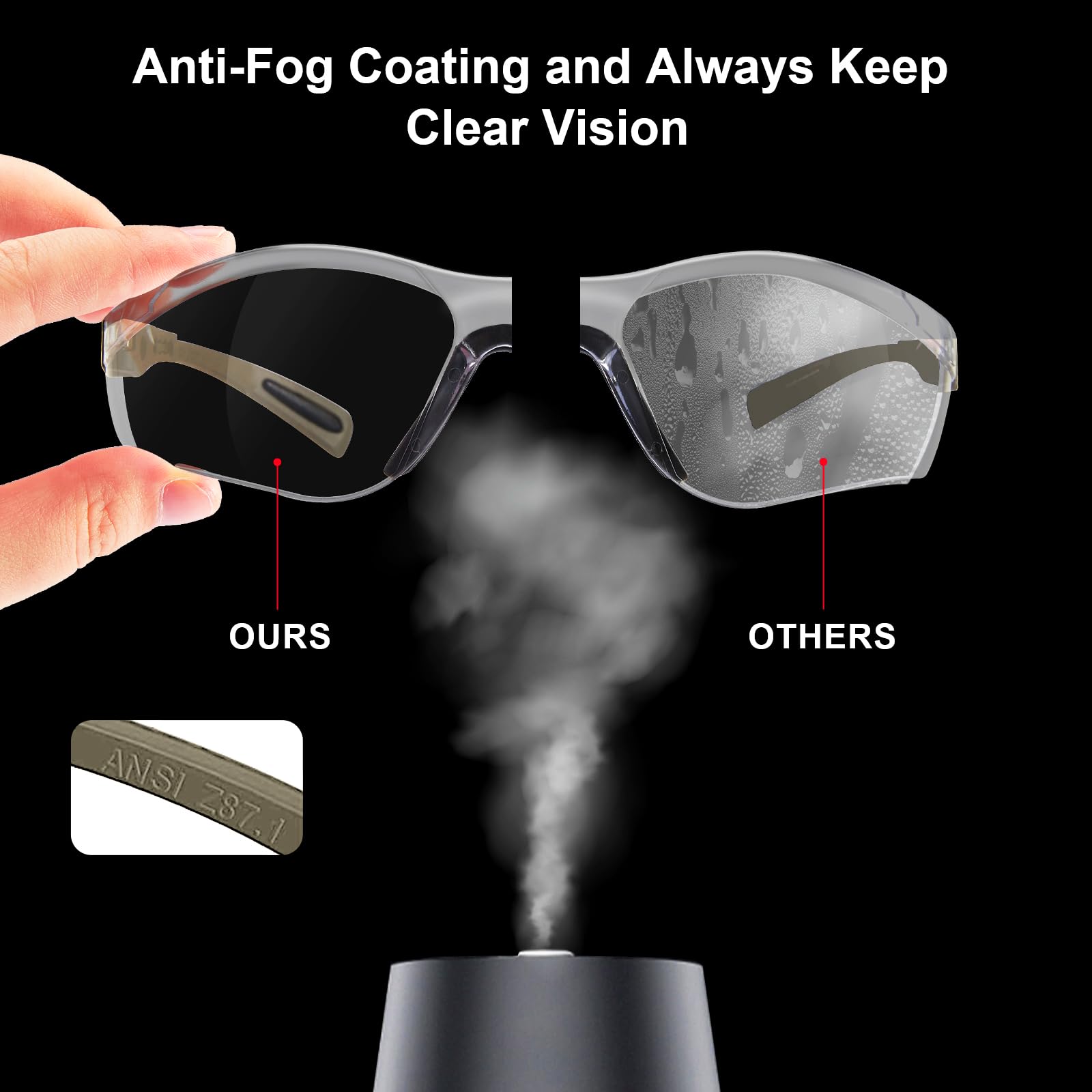 XAEGISTAC Anti-Fog Shooting Glasses - Adjustable Safety Eyewear for Shooting Range & Outdoor Sports - Comes with Zipper Hard Case - Perfect for Hunting, Airsoft & Tactical Training