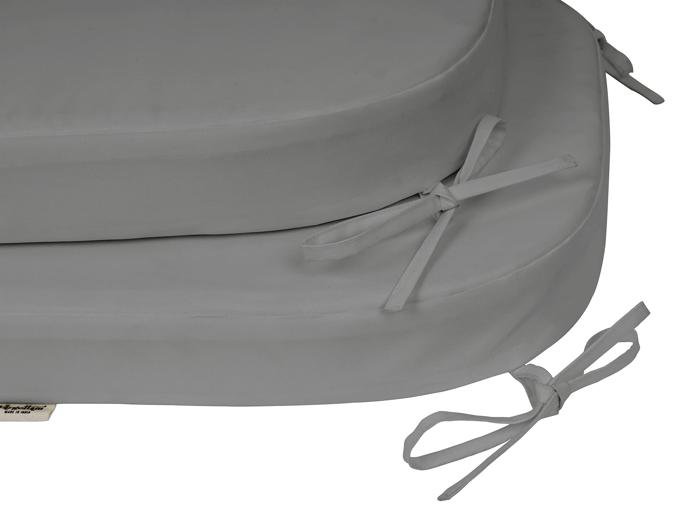 Premium Indoor/Outdoor Patio Chair Cushions with Ties - 16x18 Inch Round Back Seat Cushions for Garden Furniture, Deck Chairs & Outdoor Seating - Water-Resistant & Comfortable - Set of 2 (Gray) - Perfect for Backyard, Poolside & Patio Relaxation
