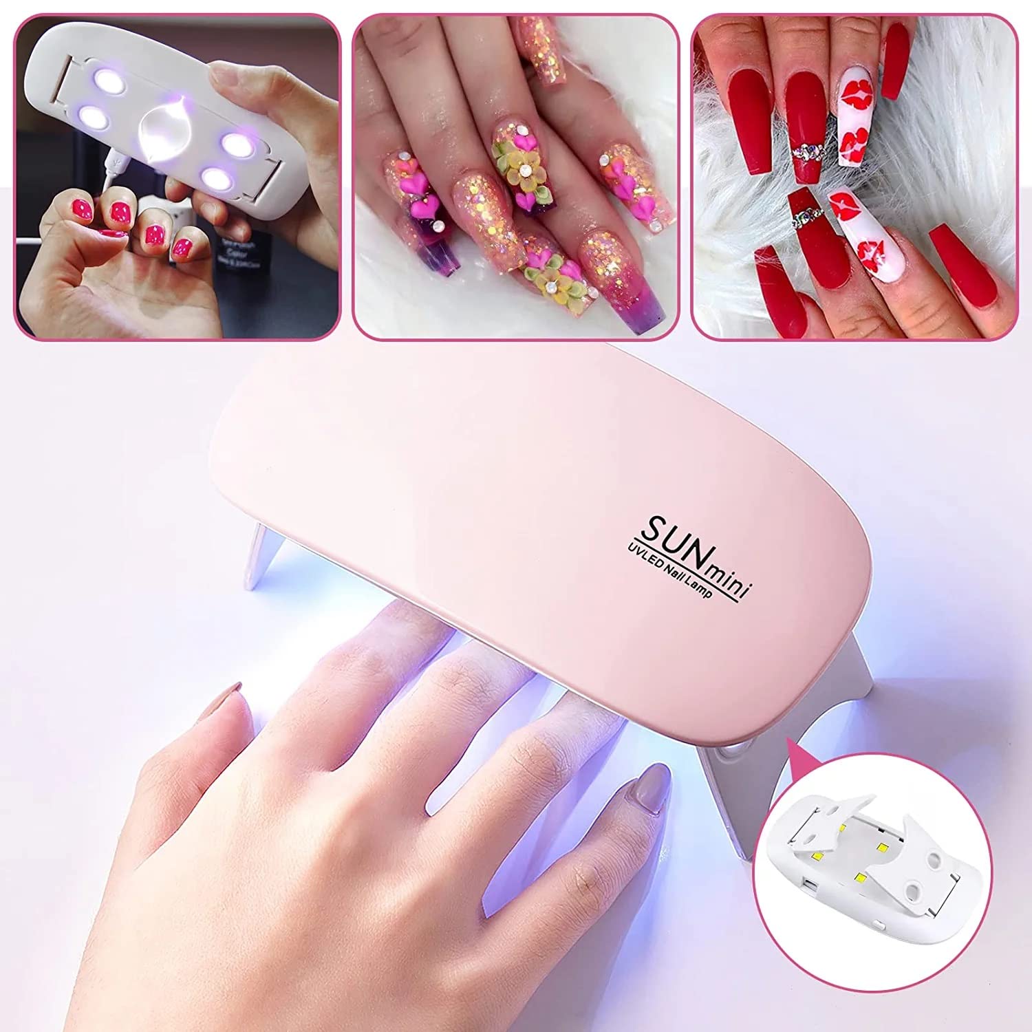 INOG Acrylic Nail Kit - Professional & Beginner Nail Art Tools Set with LED Nail Lamp, Polygel Brush, Nail Clippers, Fake Tips, Dotting Tools & Stickers for Home Salon & DIY Manicure | Perfect for Nail Extensions, Gel Polish & Creative Nail Designs