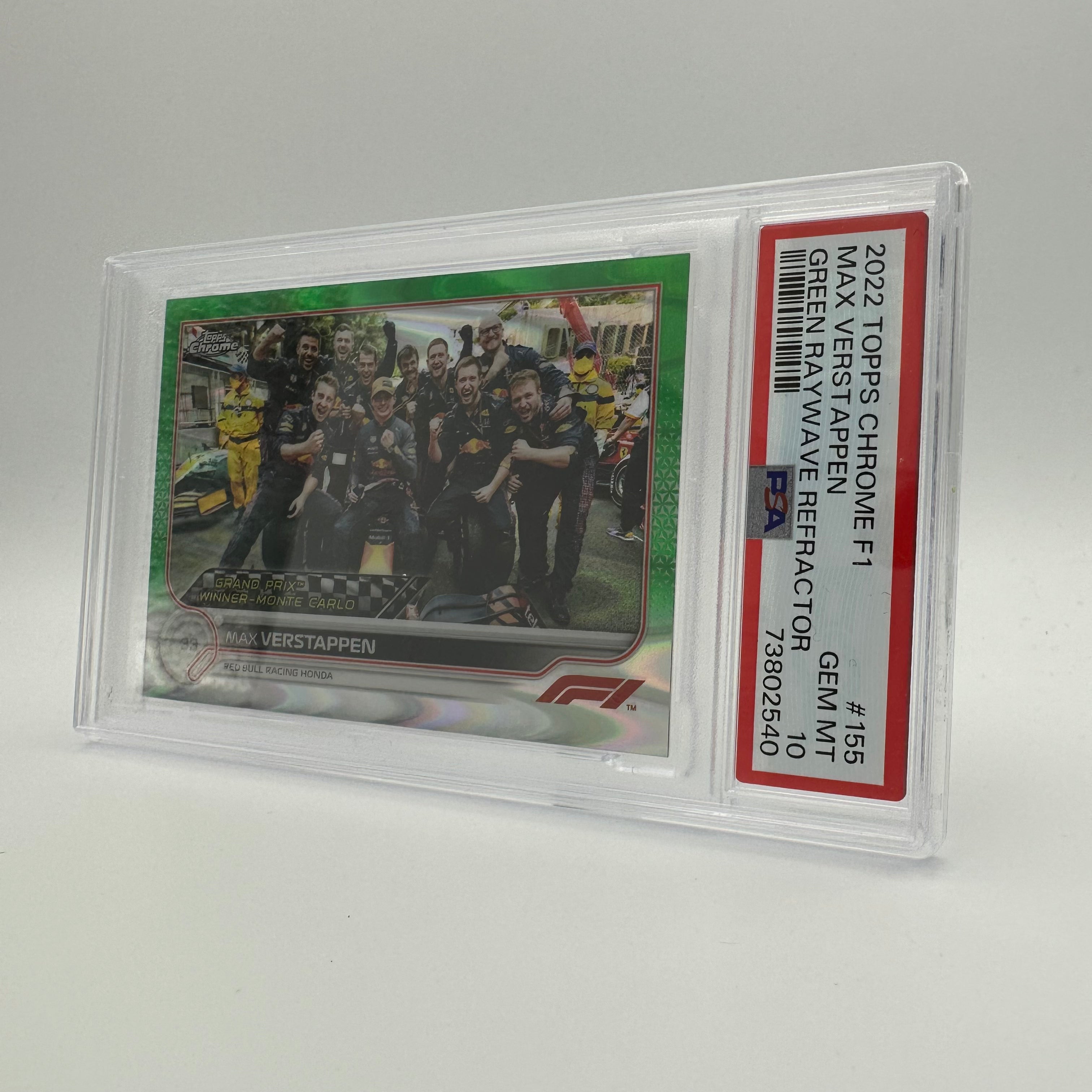 PSA 10 29/99 Max Verstappen #155 Green Raywave Refractor - Rare F1 Racing Card for Collectors & Investment, Perfect for Display, Trading & Memorabilia Enthusiasts