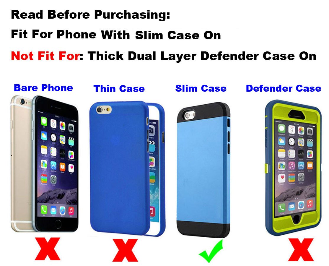 Universal Phone Holster Compatible with iPhone 16/16 SE/15/15 Pro/14/14 Pro/13/13 Pro/12/12 Pro/11 Pro/XS - Slim Commuter Case Friendly - Perfect for Work, Gym & Outdoor Activities