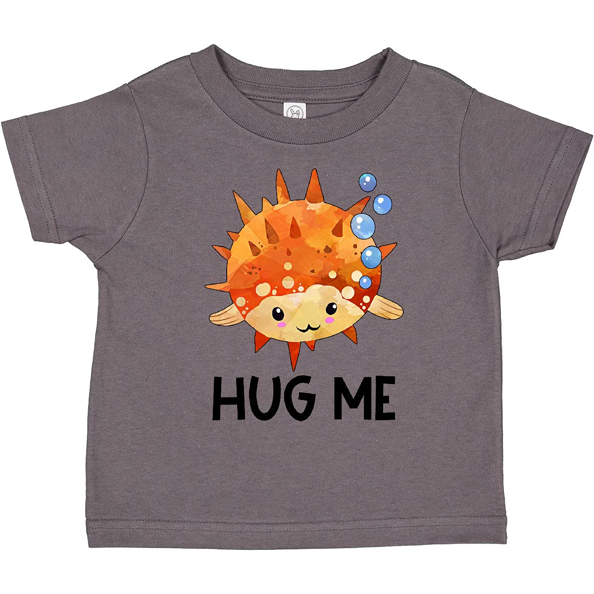 Inktastic Hug Me Cute Pufferfish with Bubbles Toddler T-Shirt - Soft Cotton Kids Tee for Boys & Girls - Fun Playdate & Birthday Outfit