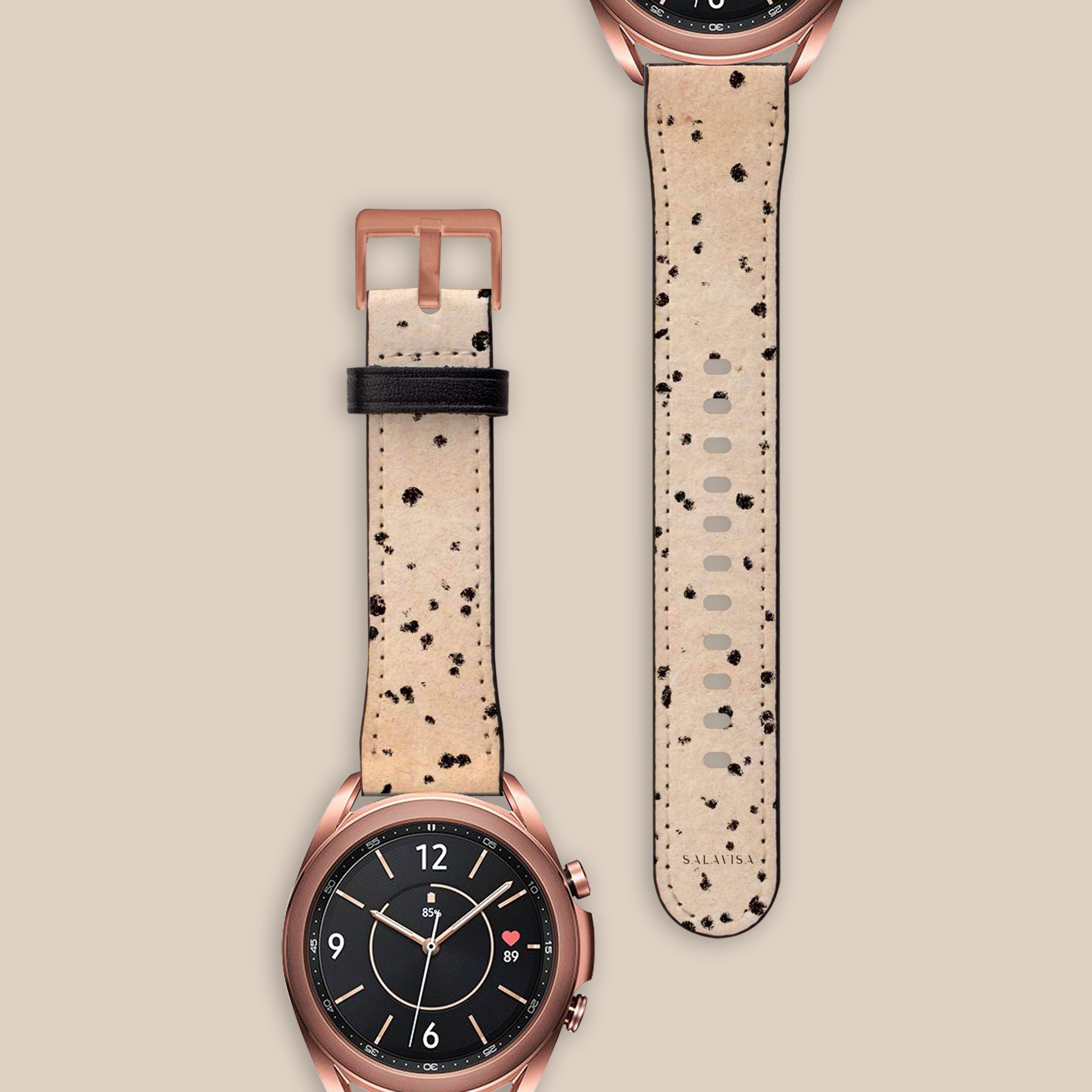 Galaxy Watch Band with Creme Dots - Stylish & Comfortable Replacement Strap for Samsung Galaxy Watch - Perfect for Workouts, Running & Everyday Wear
