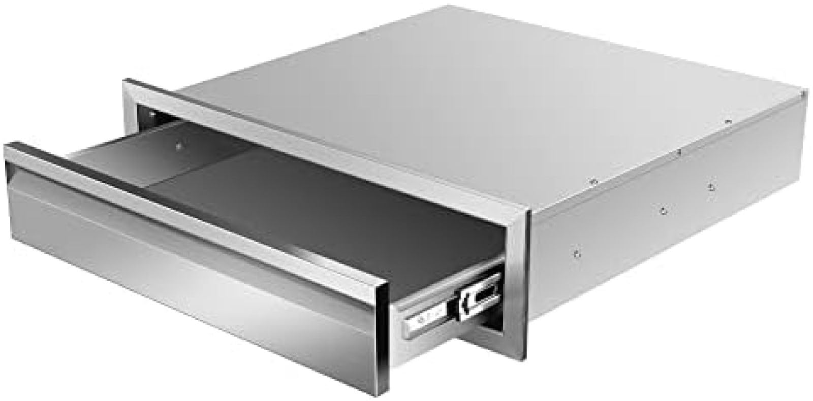 Stainless Steel Outdoor Kitchen Drawers - Flush Mount Double BBQ Access Drawers with Recessed Handle - 24W x 6.5H x 23D Inch - Perfect for BBQ Islands, Grill Stations & Outdoor Kitchen Organization