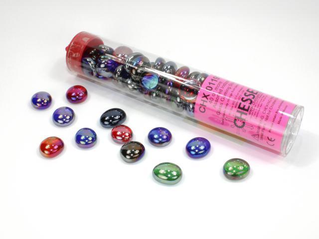Colorful Iridized Glass Gaming Stones for Tabletop RPGs, Board Games & Dice Sets - Assorted Sizes & Styles for Fantasy Game Accessories