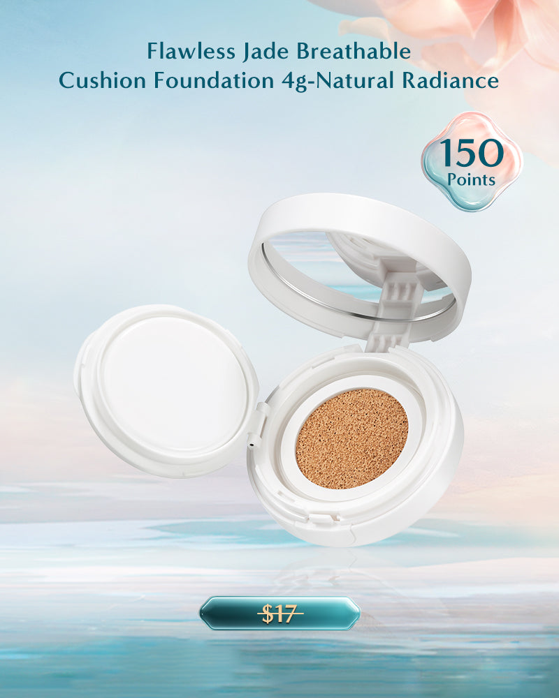 Flawless Jade Breathable Cushion Foundation 4g - Natural Radiance Liquid Makeup for Oily & Dry Skin | Lightweight & Buildable Coverage | Perfect for Everyday Wear & Special Occasions