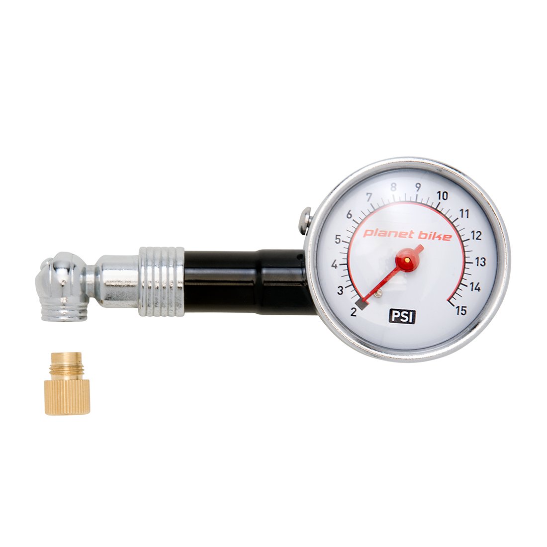 Planet Bike Fat Max 15 Bike Tire Gauge - High Pressure Bicycle Tire Pump Accessory for Mountain, Road & Hybrid Bikes - Perfect for Cycling Enthusiasts & Professional Riders
