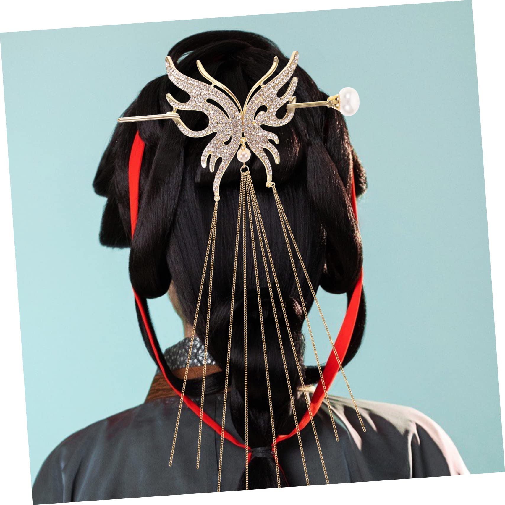 FOMIYES Butterfly Hair Stick for Women - Pearl Hair Pin, Chignon Hair Accessories for Girls & Women | Perfect for Weddings, Parties & Everyday Elegance